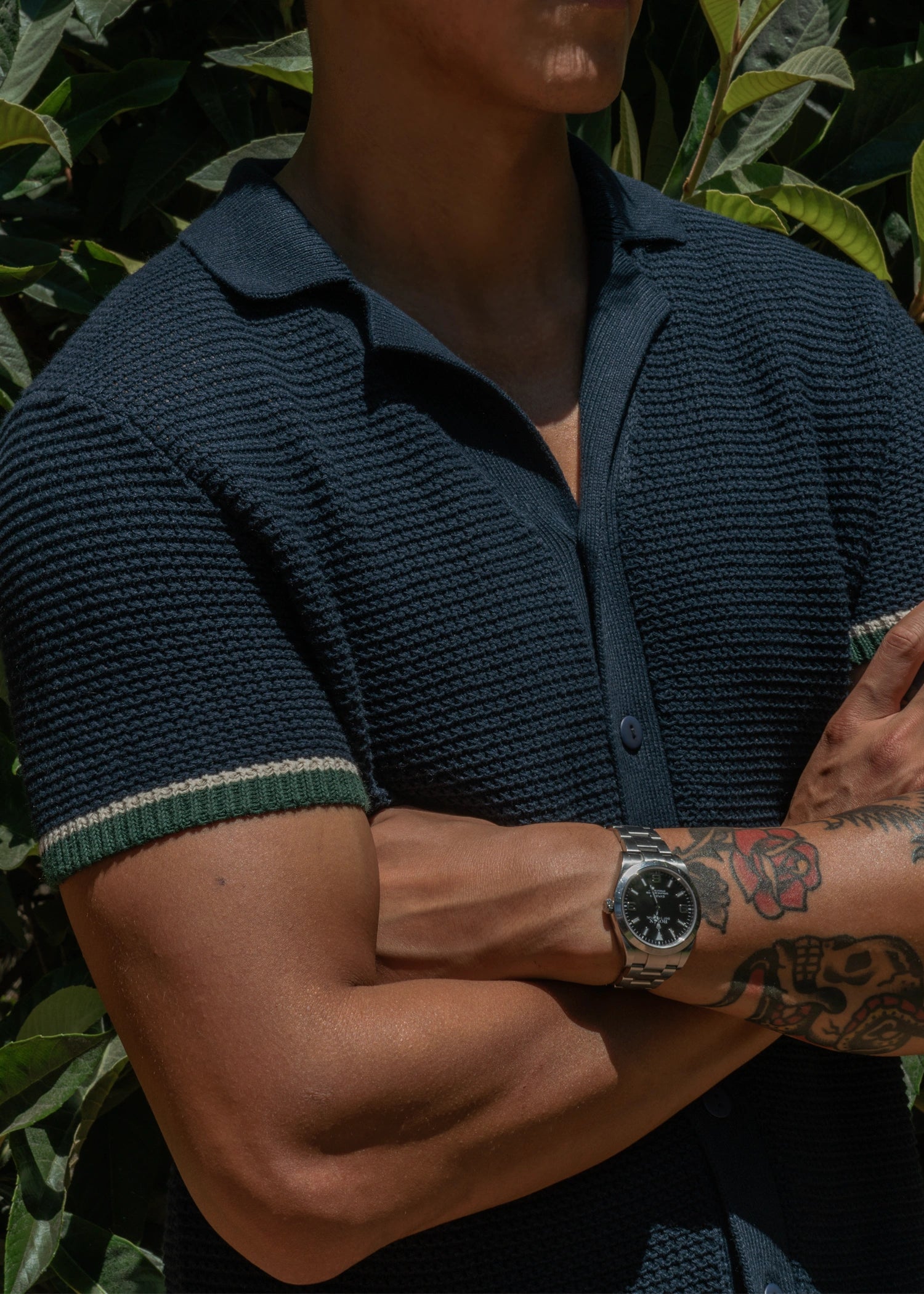 Loop Stitch Cabana Shirt - Deep Navy