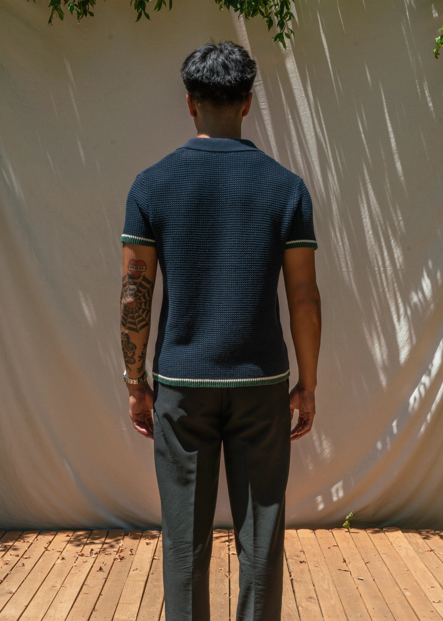 Loop Stitch Cabana Shirt - Deep Navy