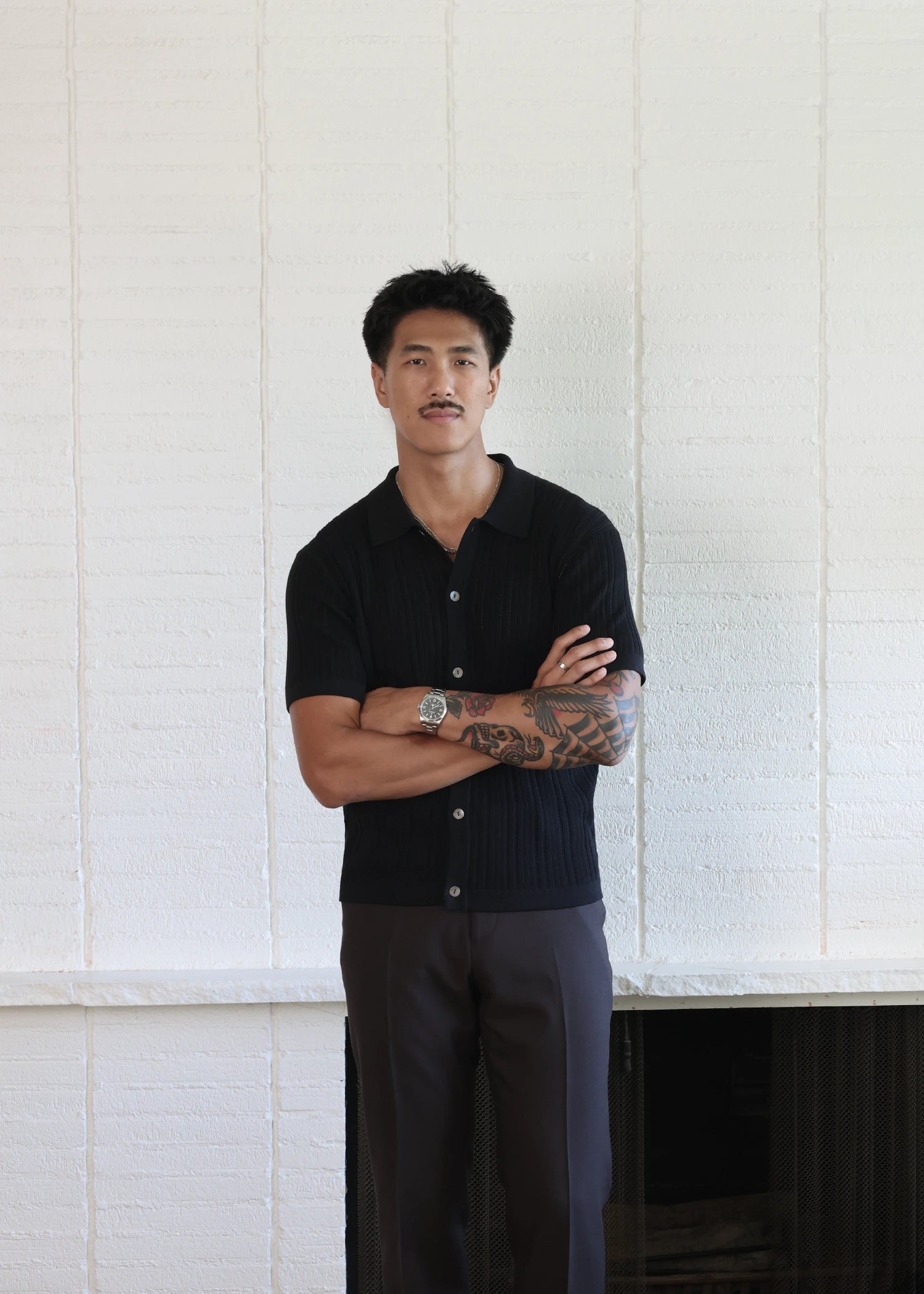 Mercer Cotton Polo Shirt - Black