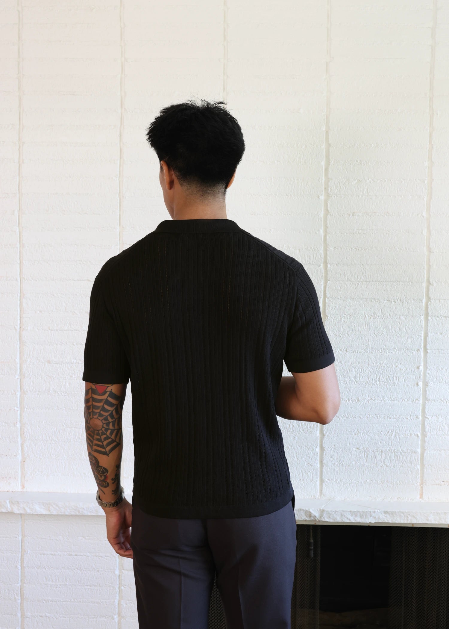 Mercer Cotton Polo Shirt - Black