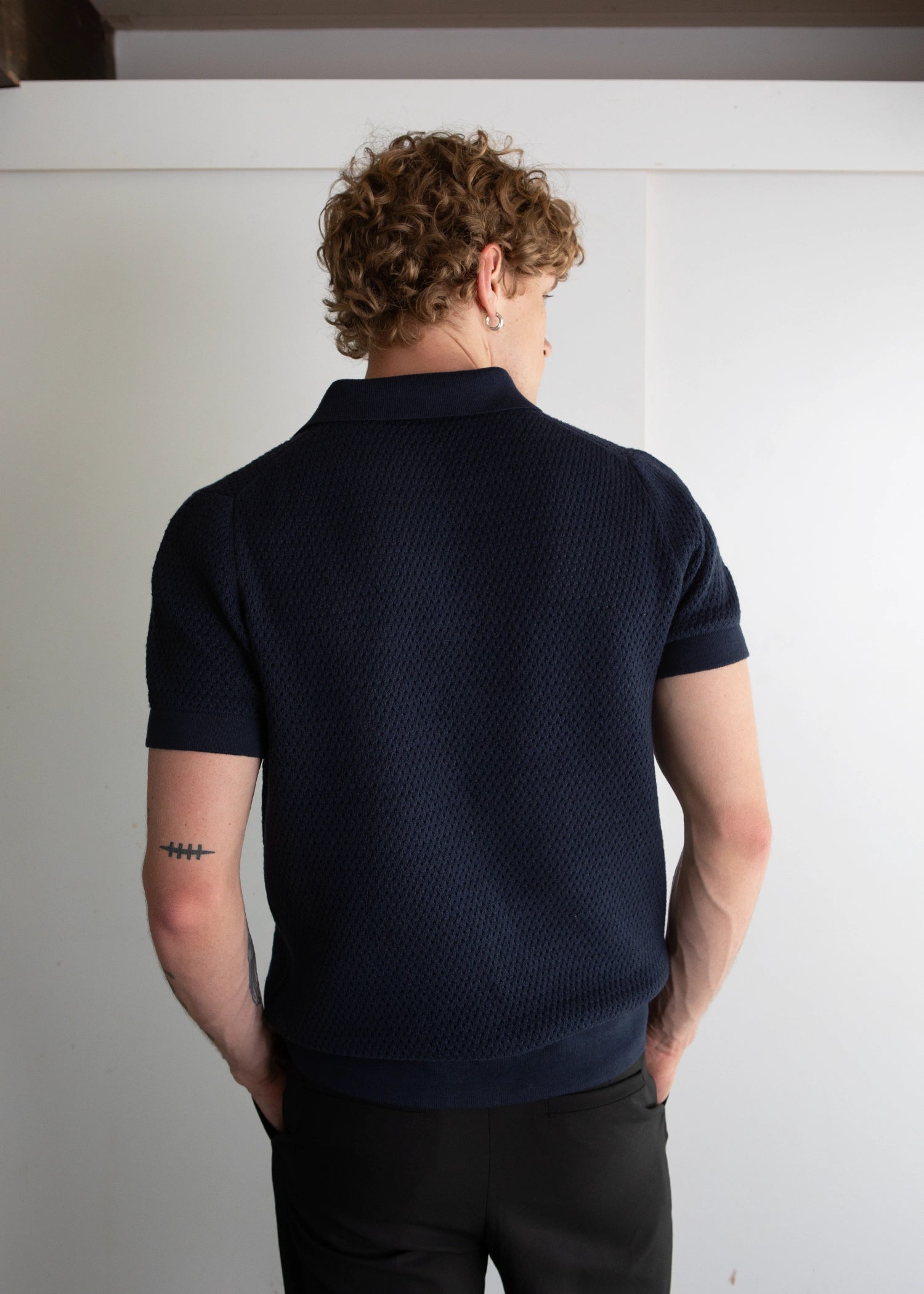 Cotton Silk Polo Uncle Purl Best Quality Dark Navy