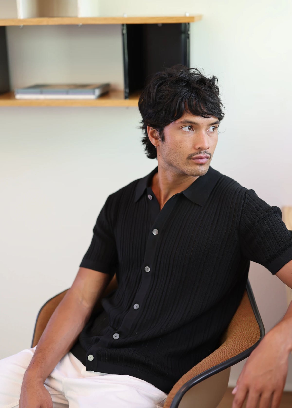Mulberry Silk Polo Shirt - Black