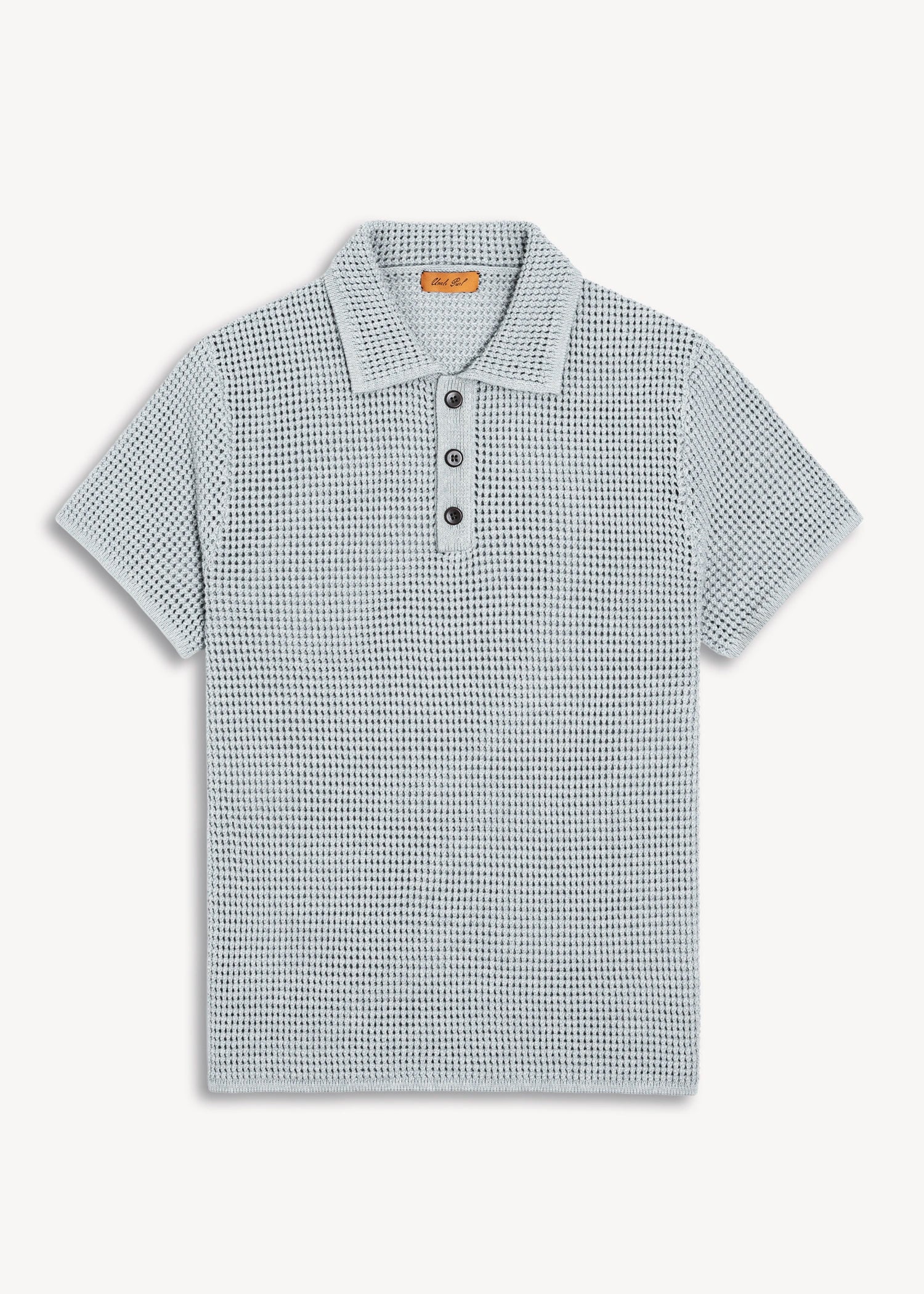 Crochet Stitch Polo - Powder Blue