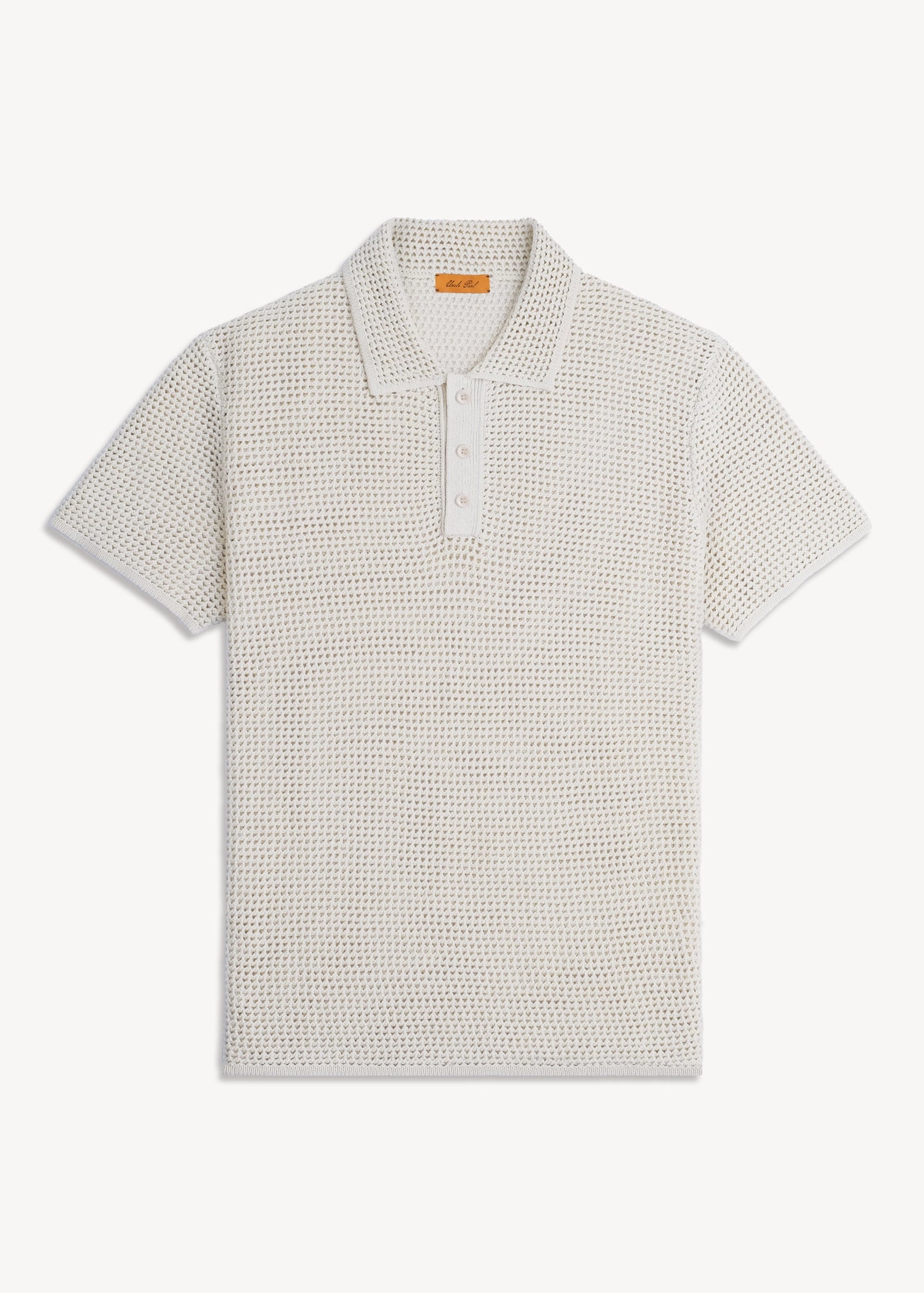 Linen Crochet Polo - Ivory Linen Crochet Polo - Ivory