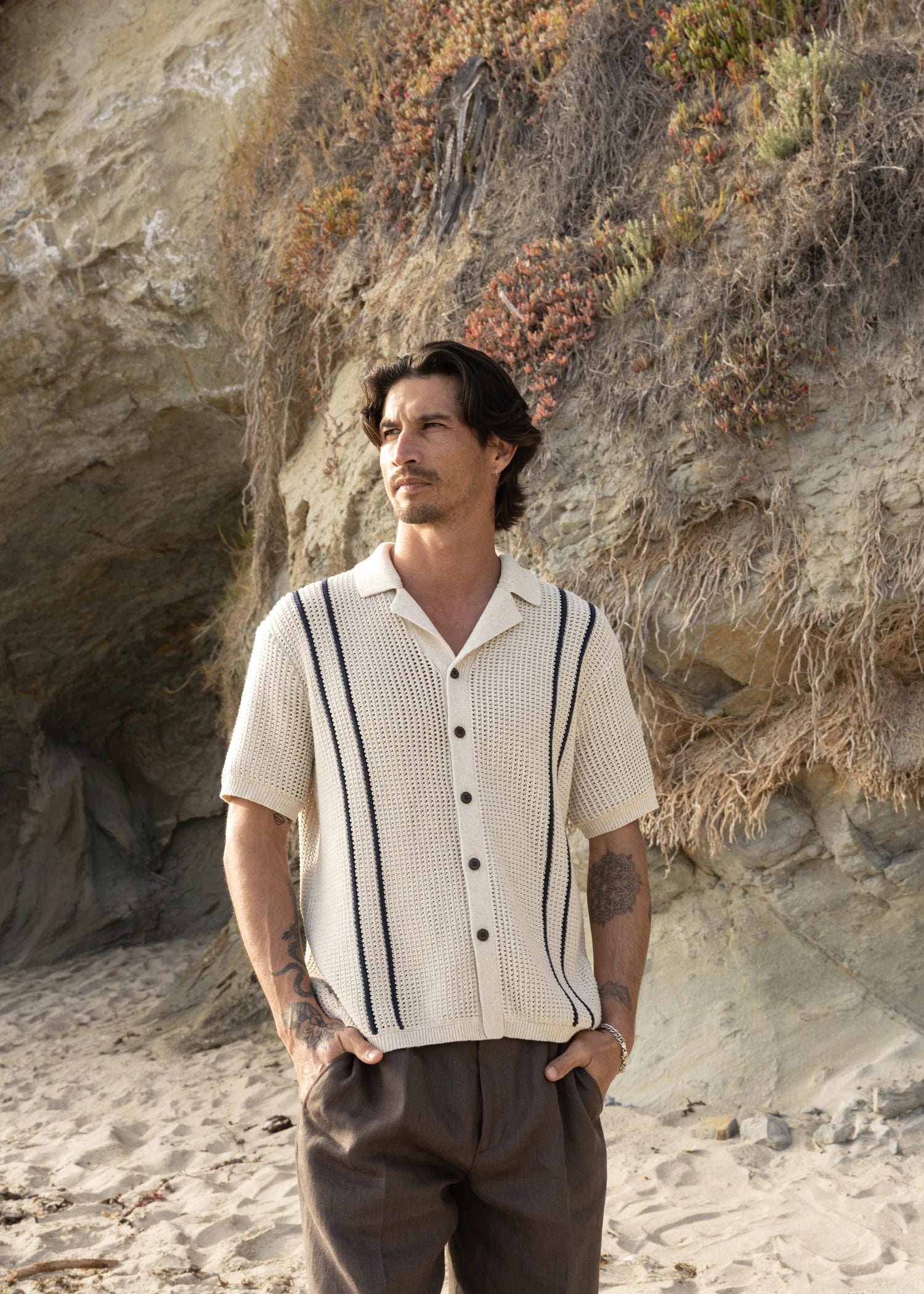 Crochet Cabana Shirt - Natural