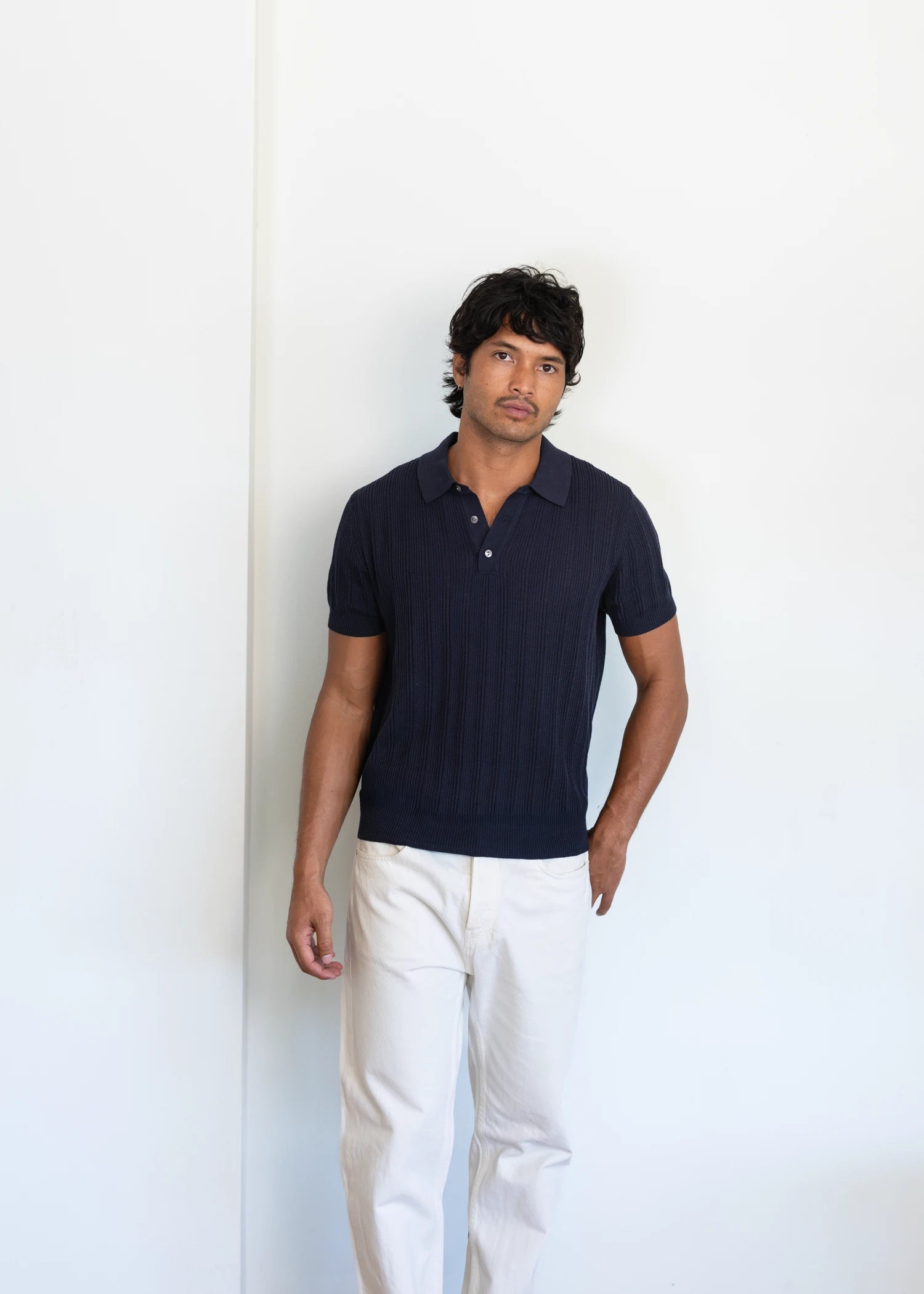Mulberry Silk Classic Polo - Deep Navy