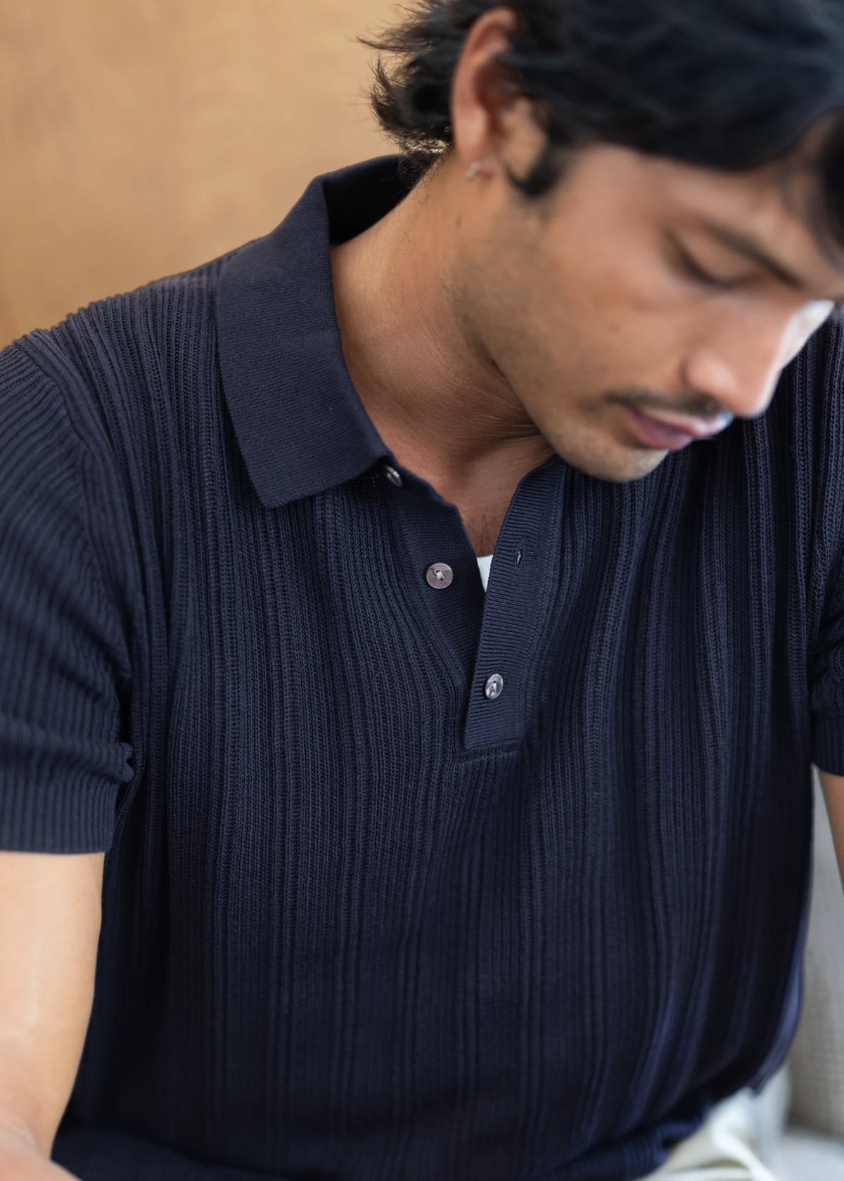 Mulberry Silk Classic Polo - Deep Navy