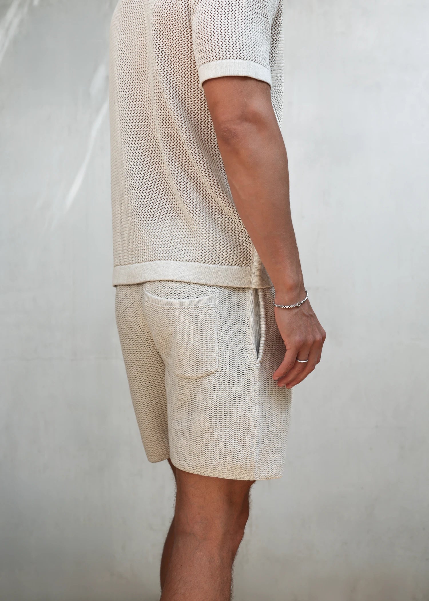 Linen Crochet Cabana Short - Natural