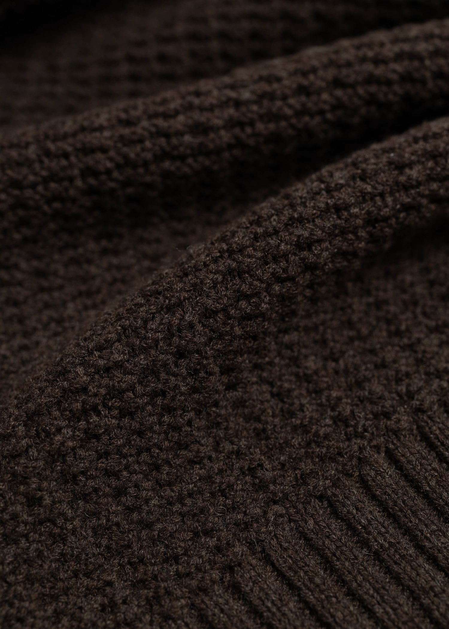 Extrafine Merino Waffle Crew - Java Brown
