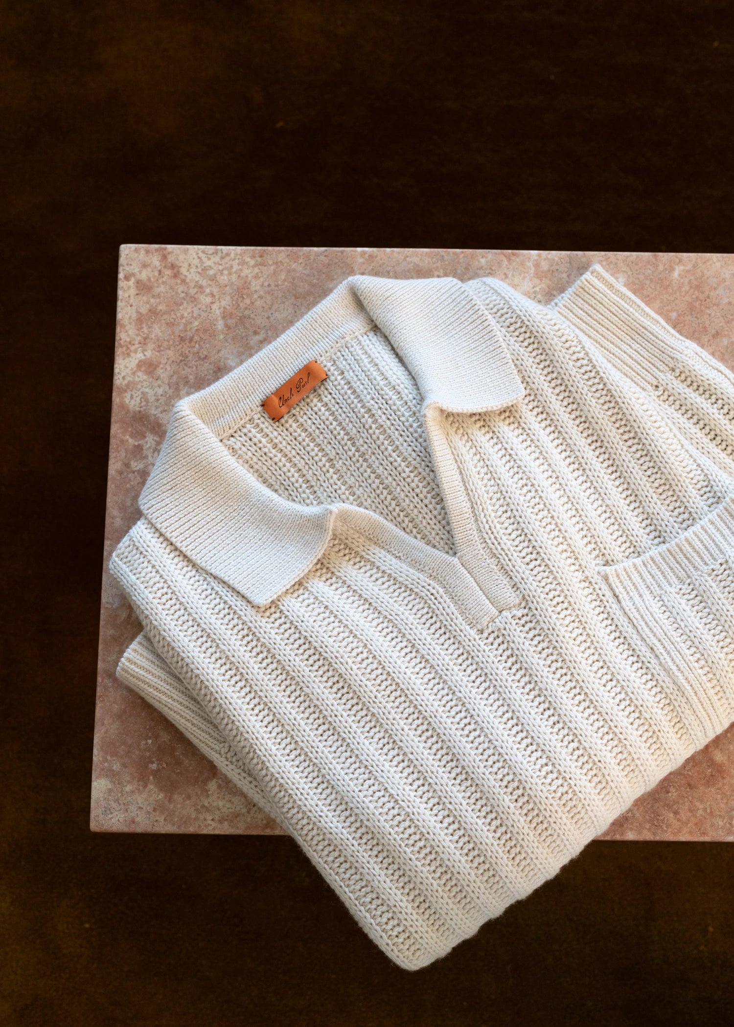 Extrafine Merino Polo Sweater - Cream