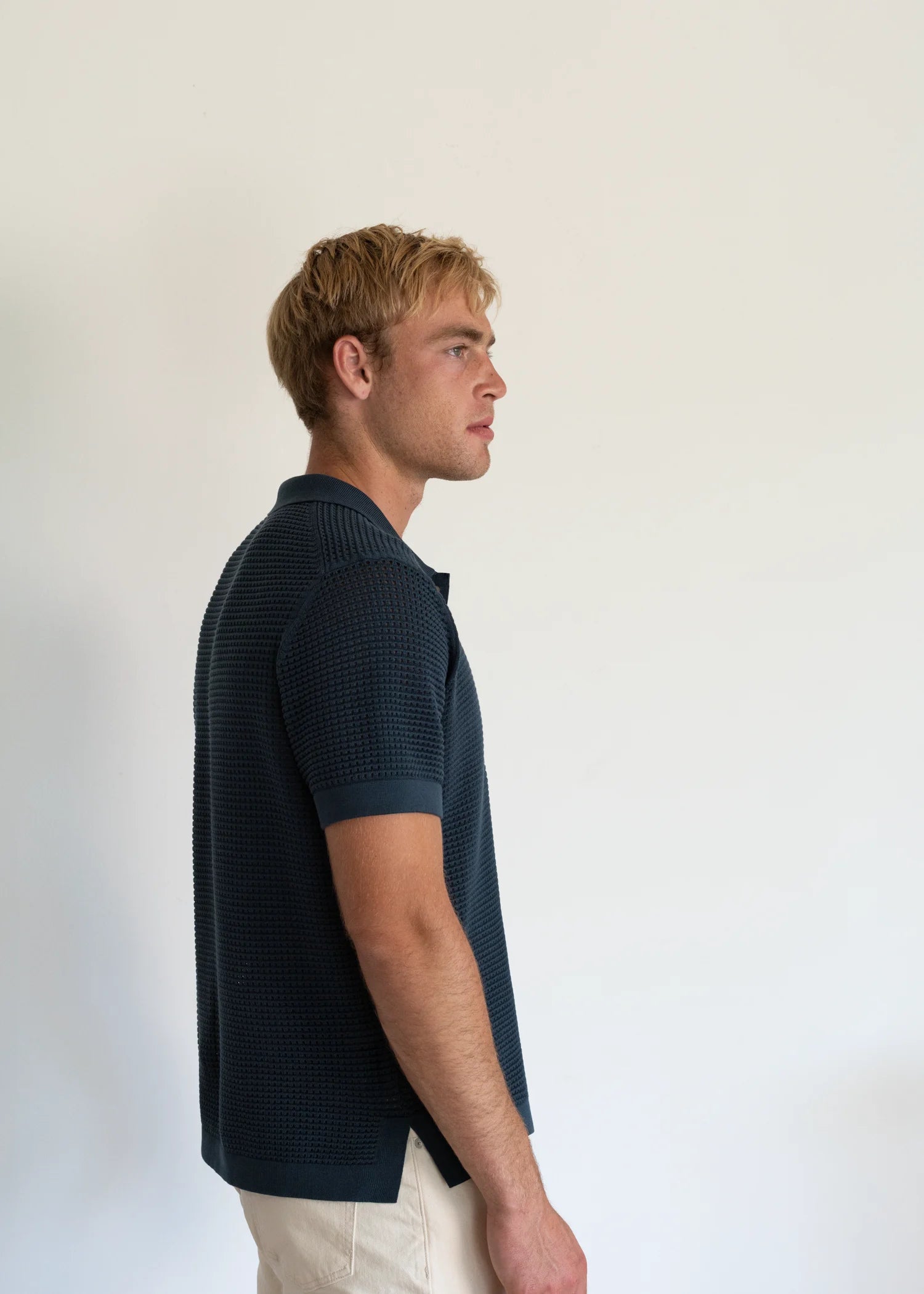 Mercer Cotton Polo Shirt - Petrol Navy