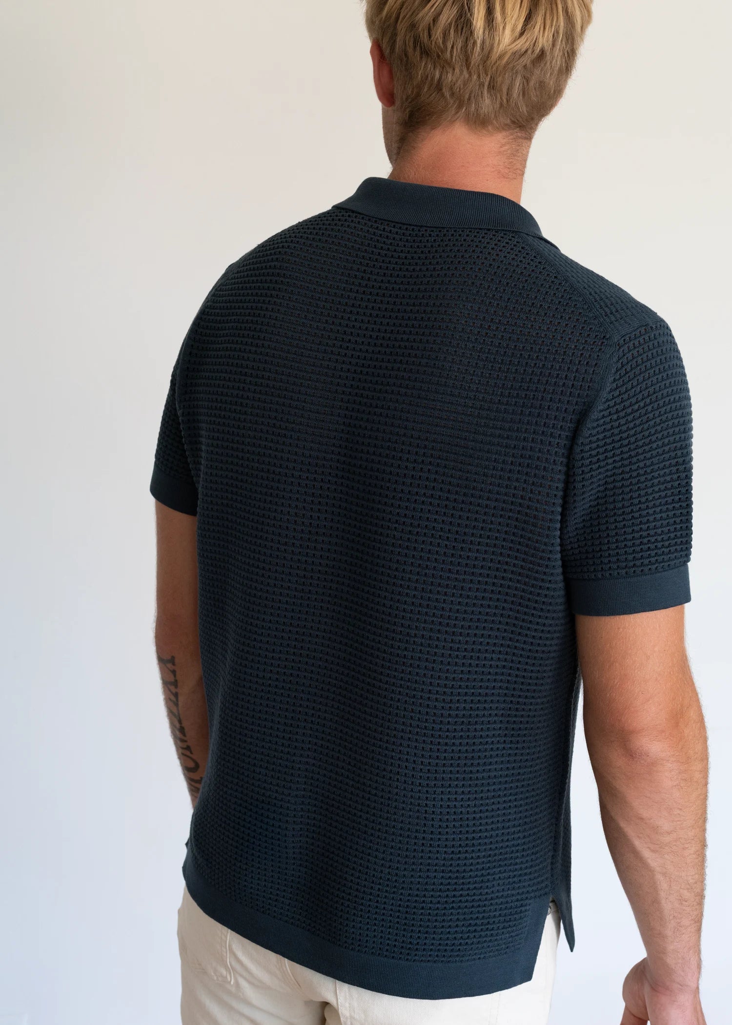 Mercer Cotton Polo Shirt - Petrol Navy
