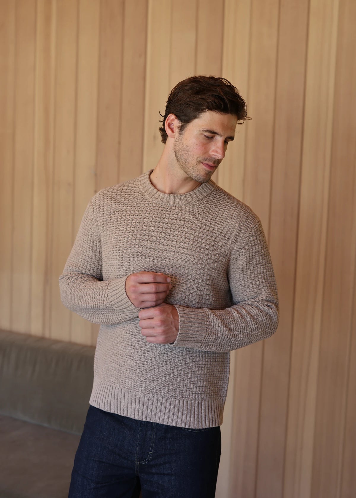Merino Crewneck Sweater - Sand Beige