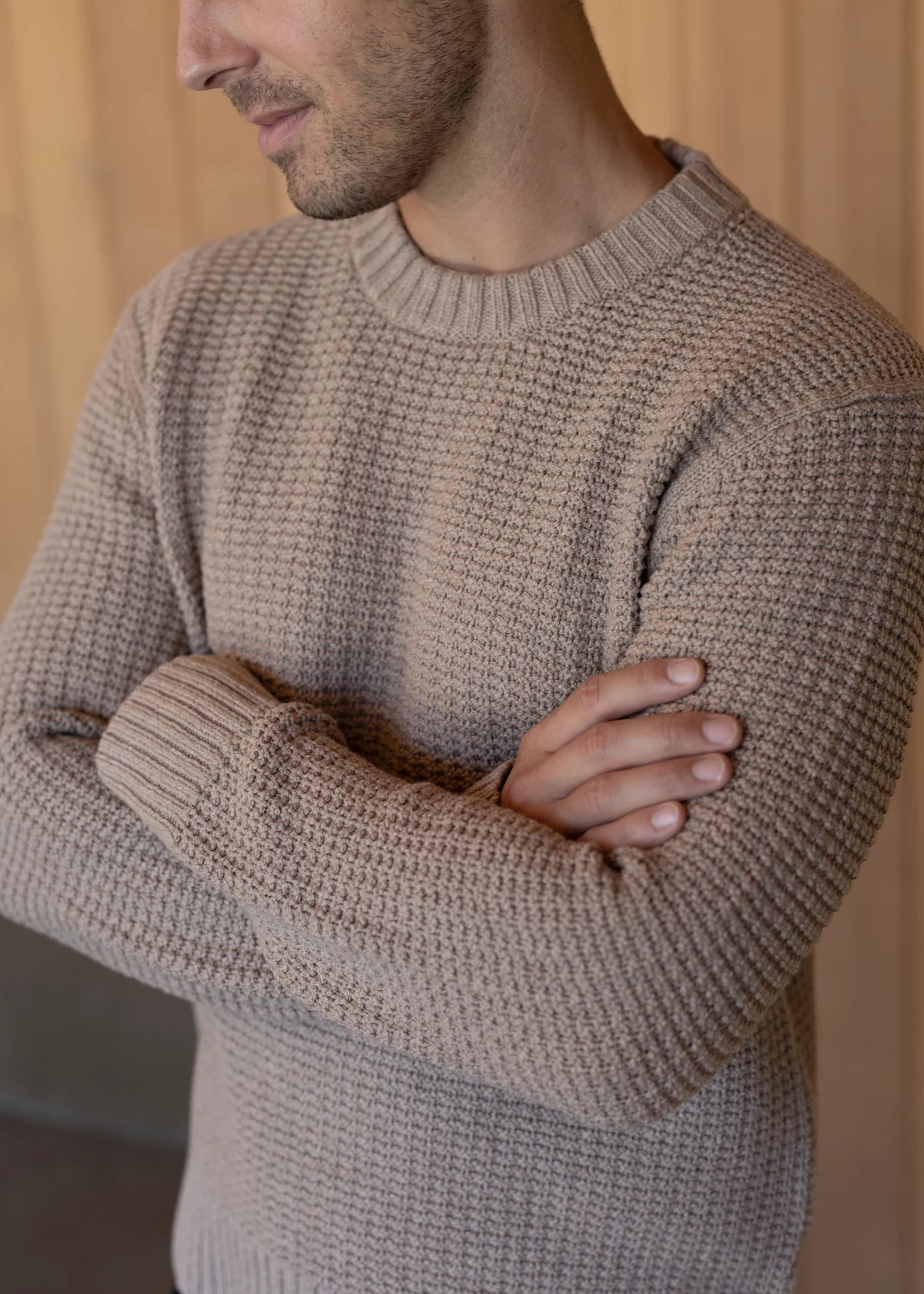 Merino Crewneck Sweater - Sand Beige