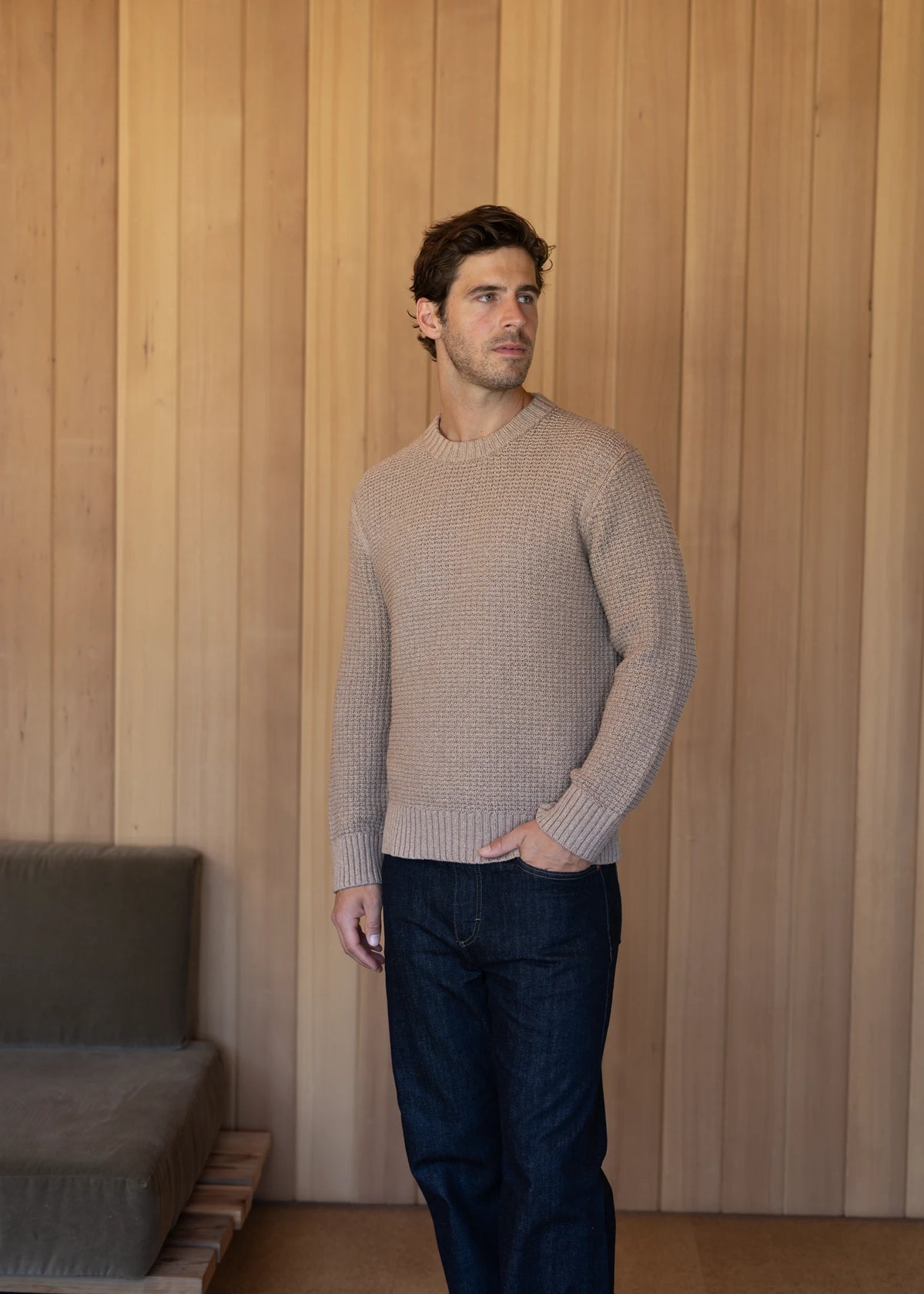 Merino Crewneck Sweater - Sand Beige