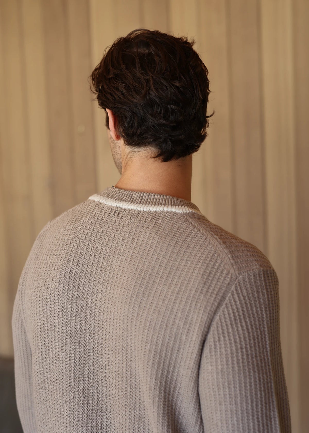 Light Merino V-Neck Sweater - Sand Beige