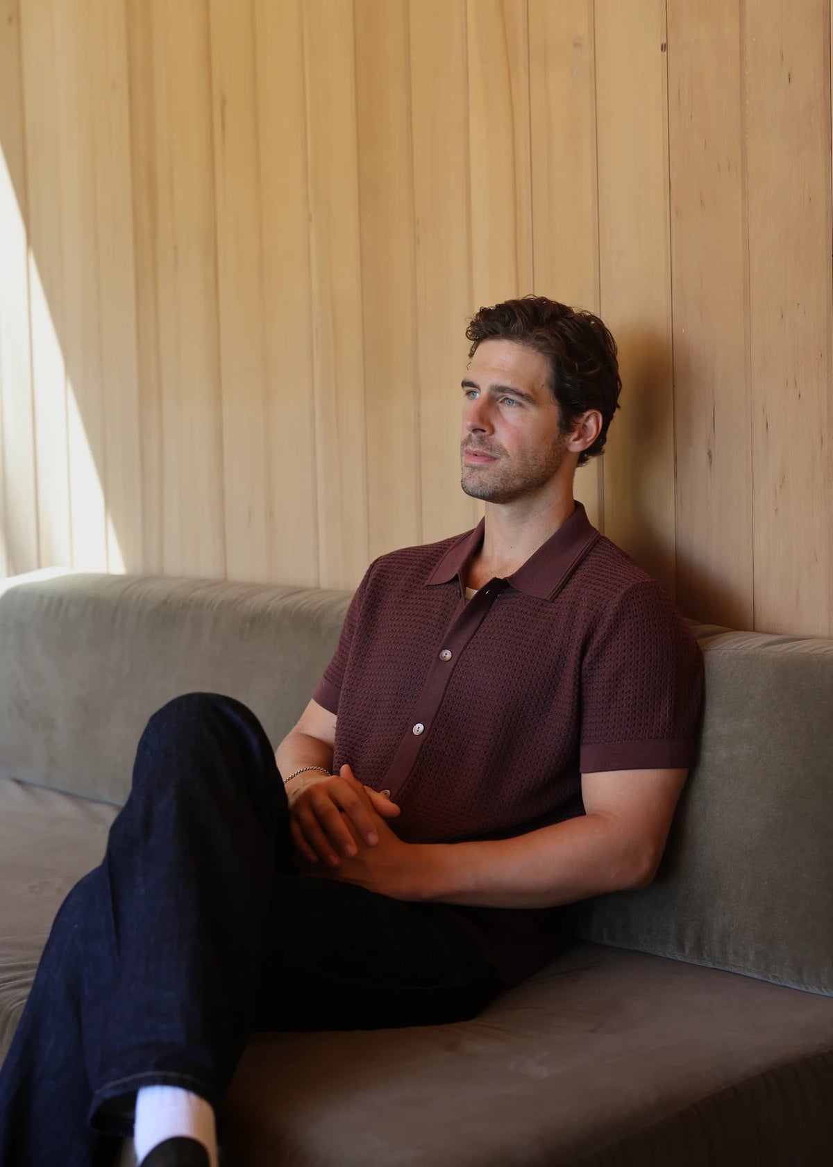 Mulberry Silk Polo Shirt - Merlot