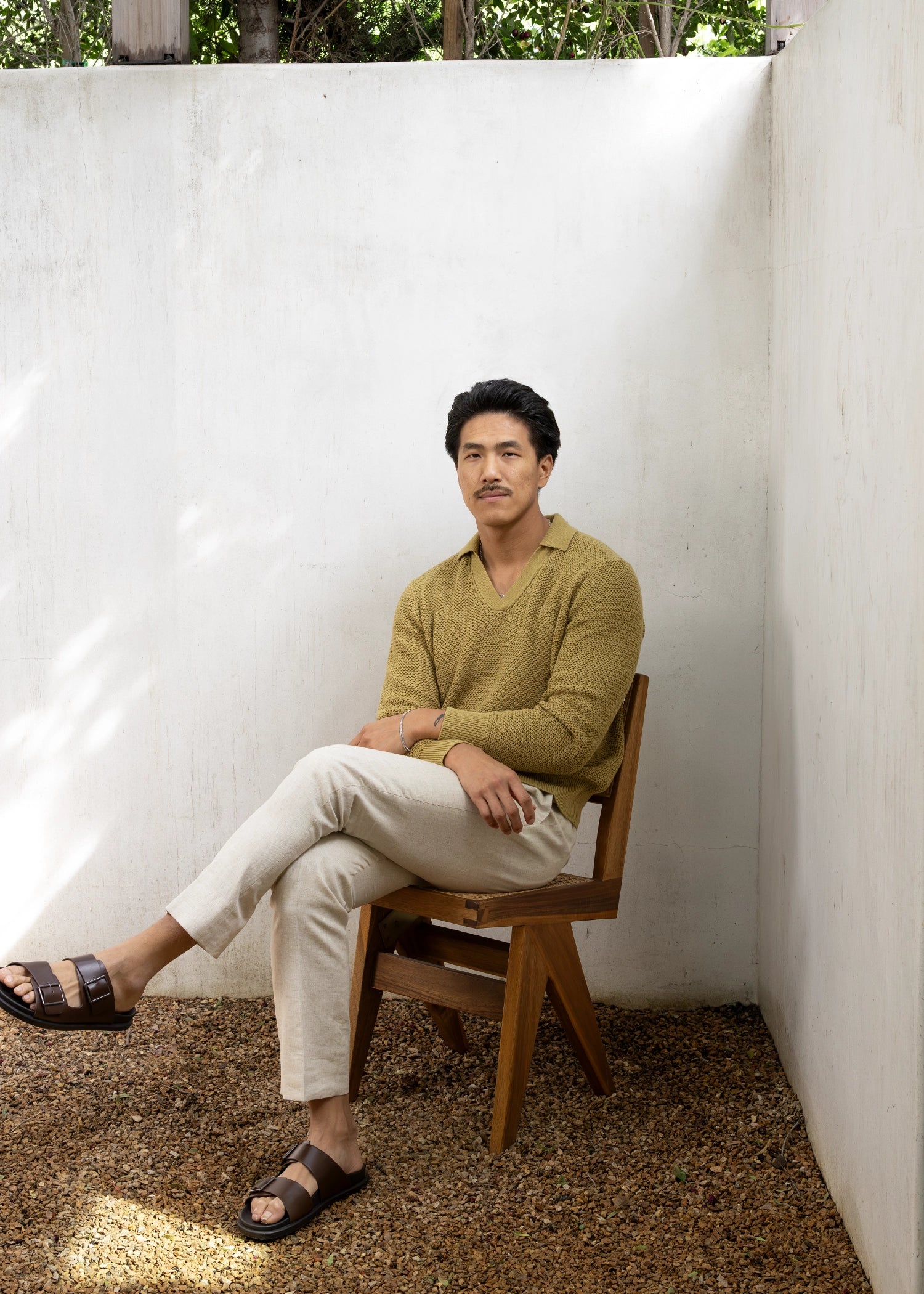 Uncle Purl Open Knit Polo Crochet Green Dandy