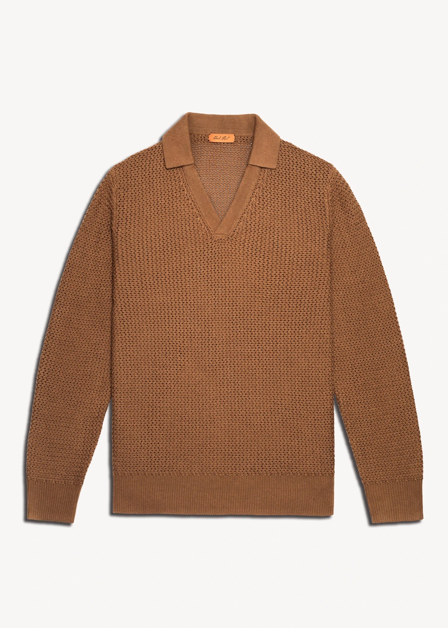 Linen Open Knit Pullover - Amber