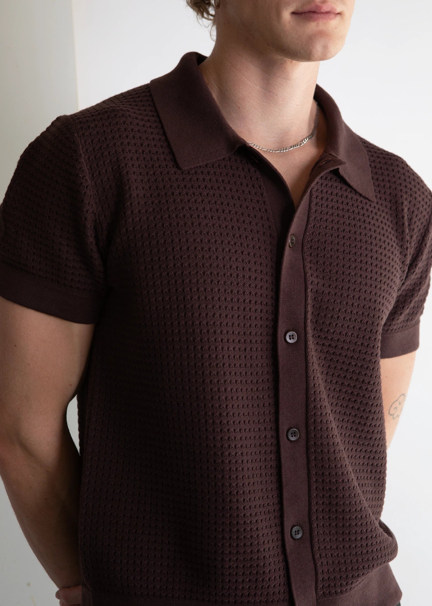 Uncle Purl best quality cotton silk polo shirt snyder supply brown