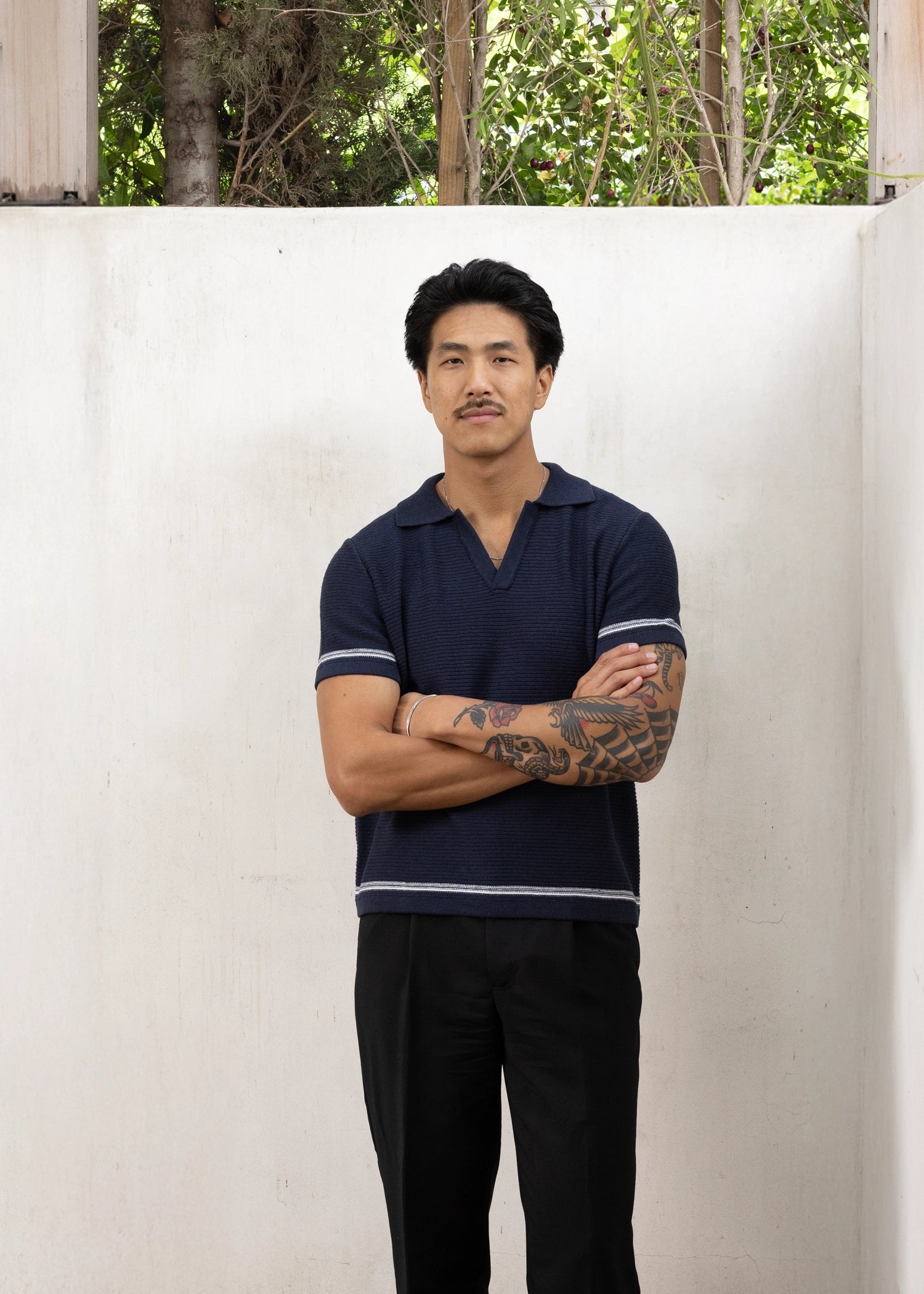 Uncle Purl Navy Blue Summer Polo Shirt