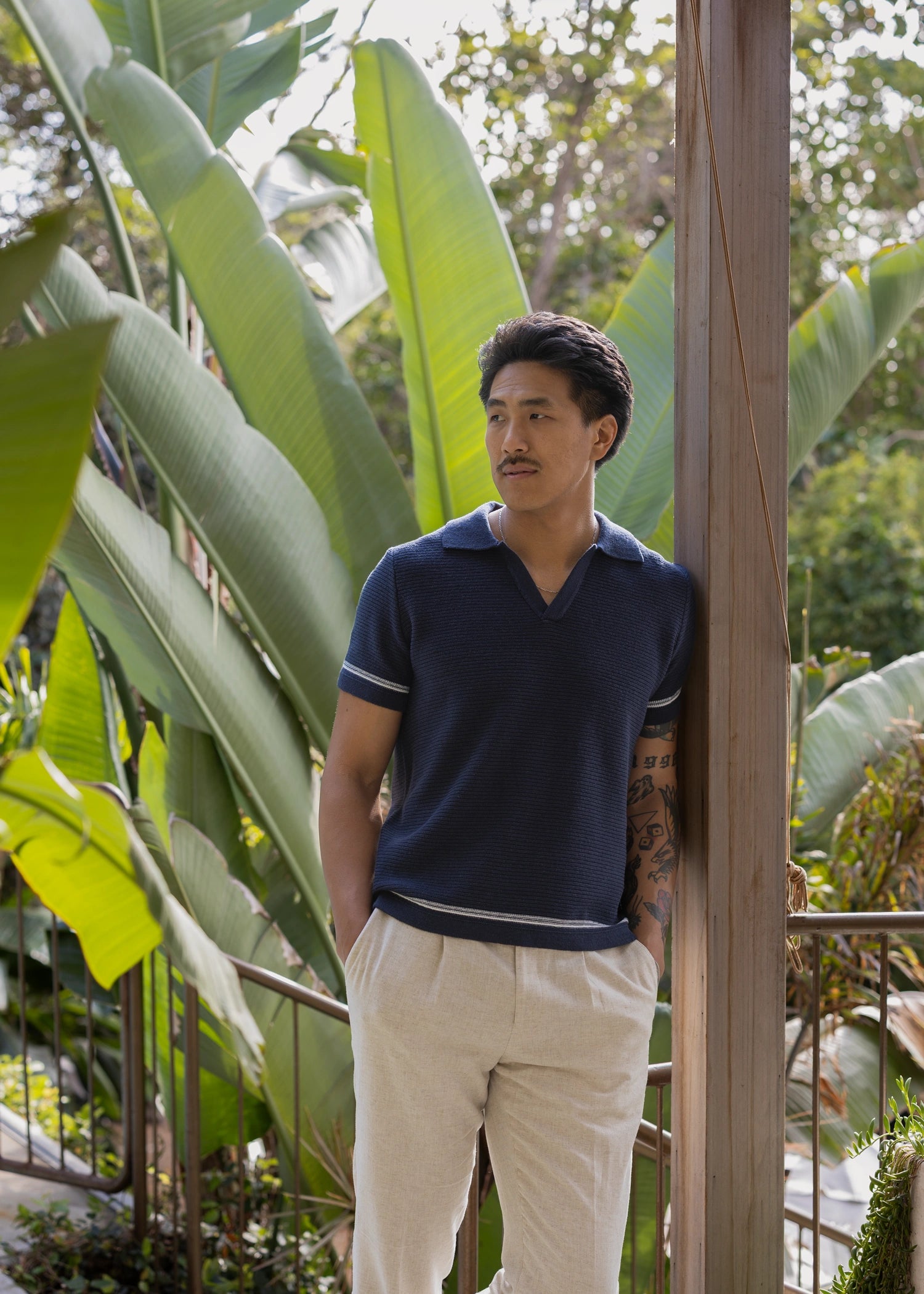 Uncle Purl Crochet Linen Polo Shirt OAS