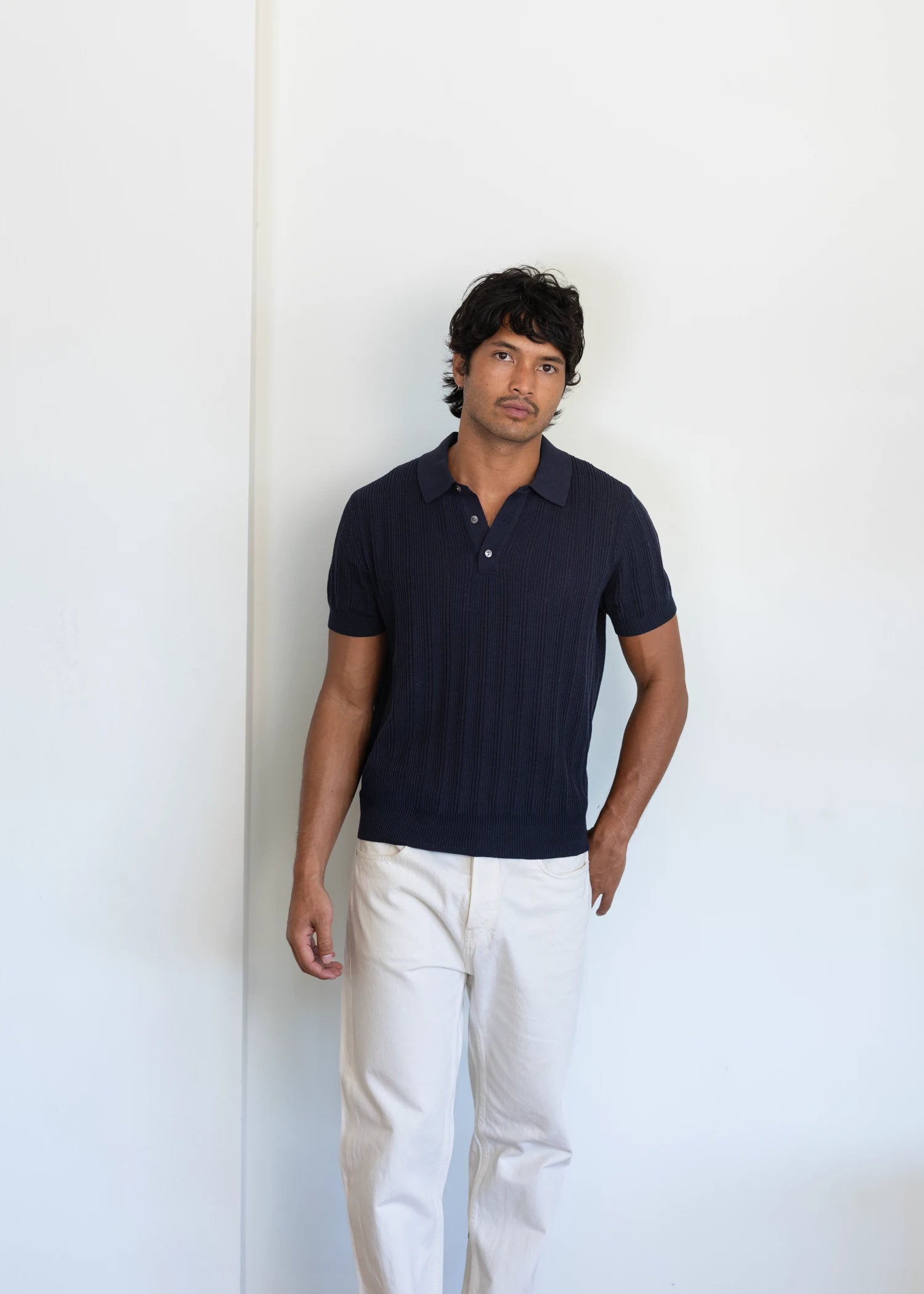Mulberry Silk Classic Polo - Deep Navy