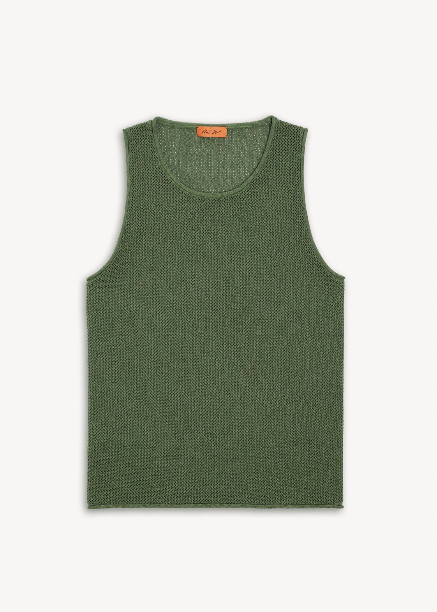 Linen Crochet Stitch Tank - Cactus Green