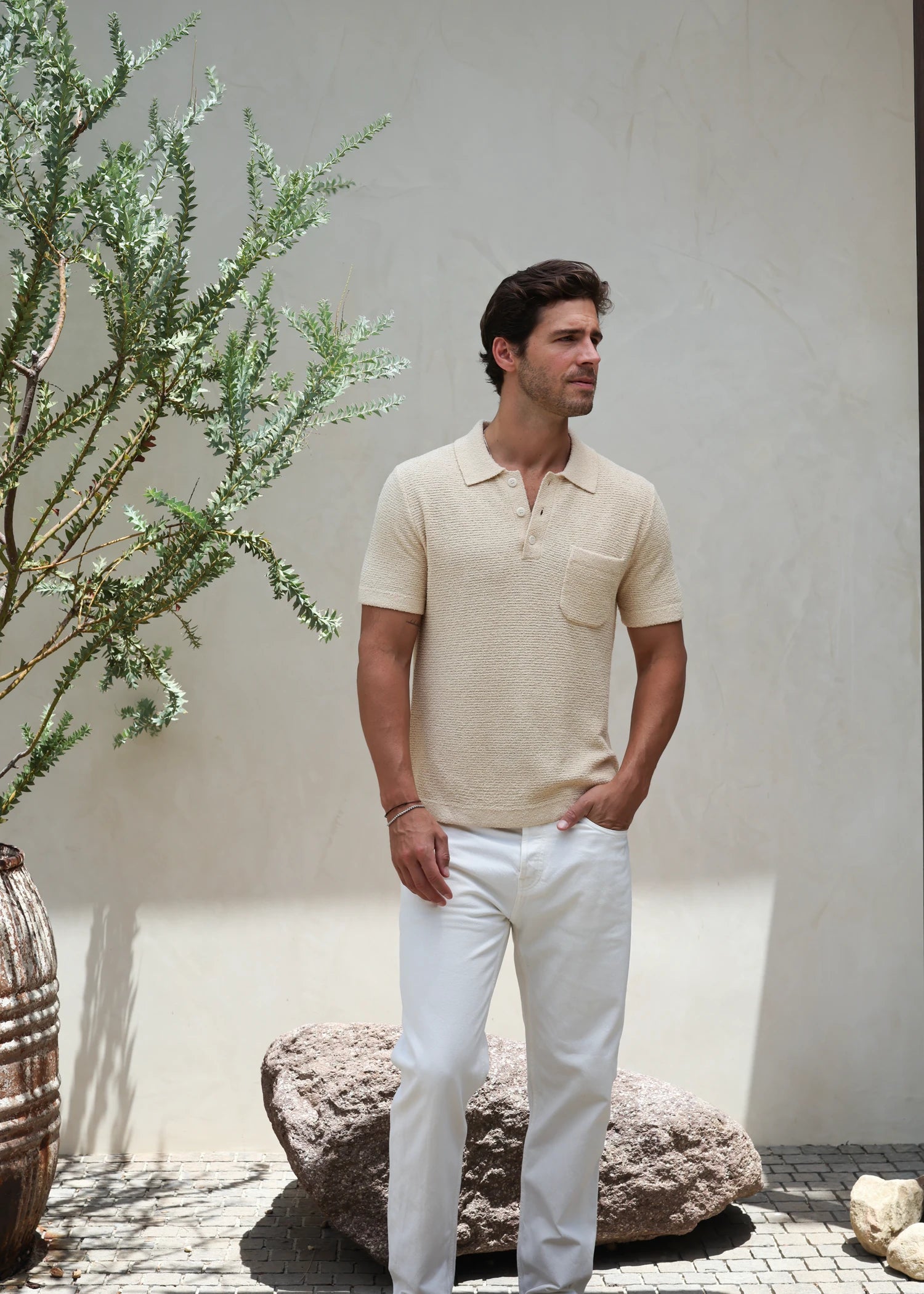 Loop Knit Terry Polo - Butter