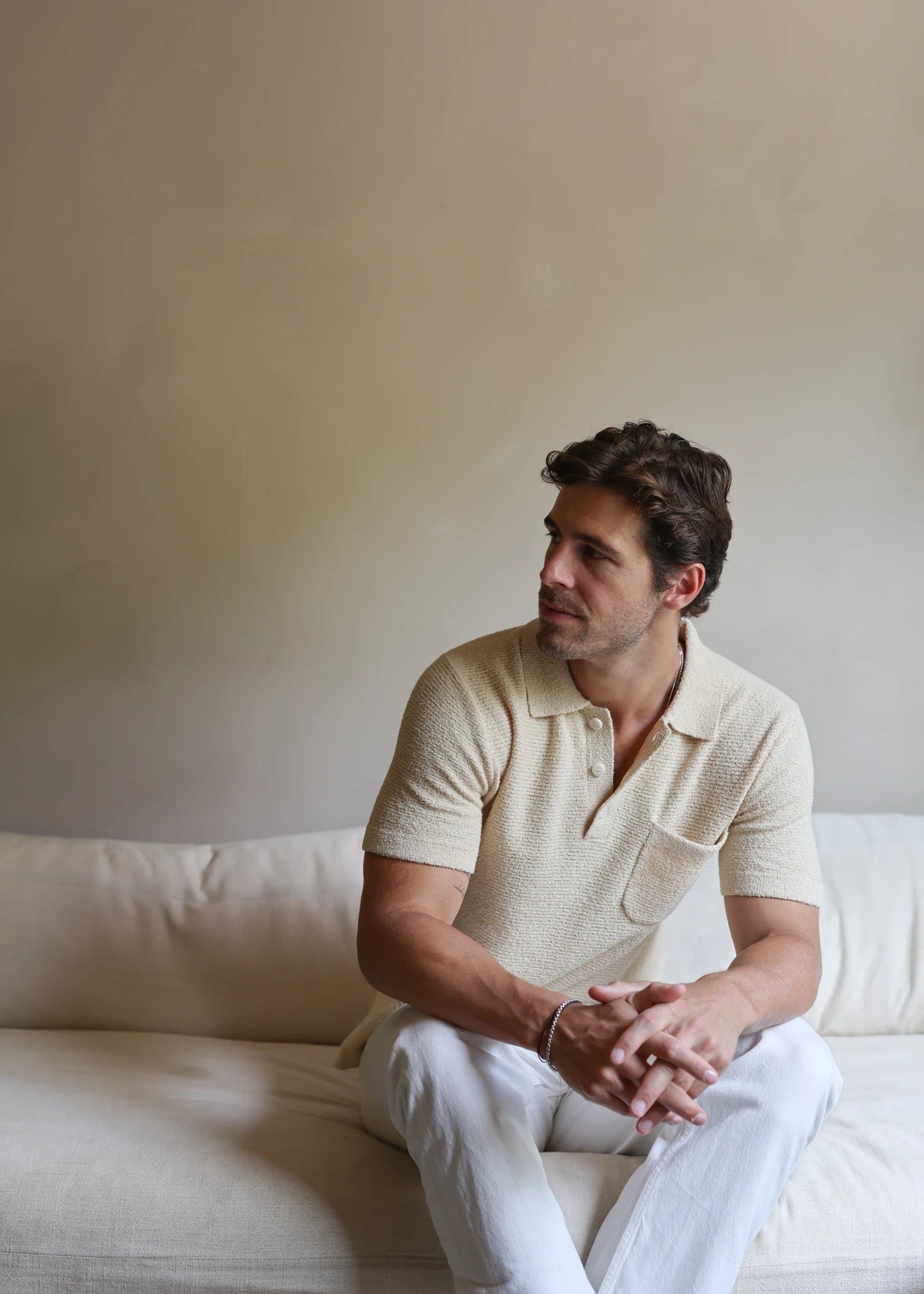 Loop Knit Terry Polo - Butter