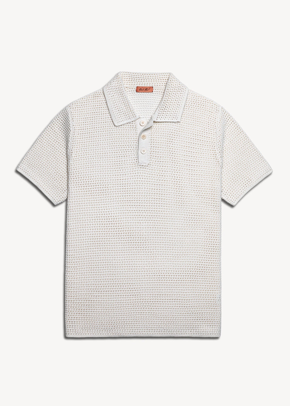Linen Classic Crochet Polo - Ivory