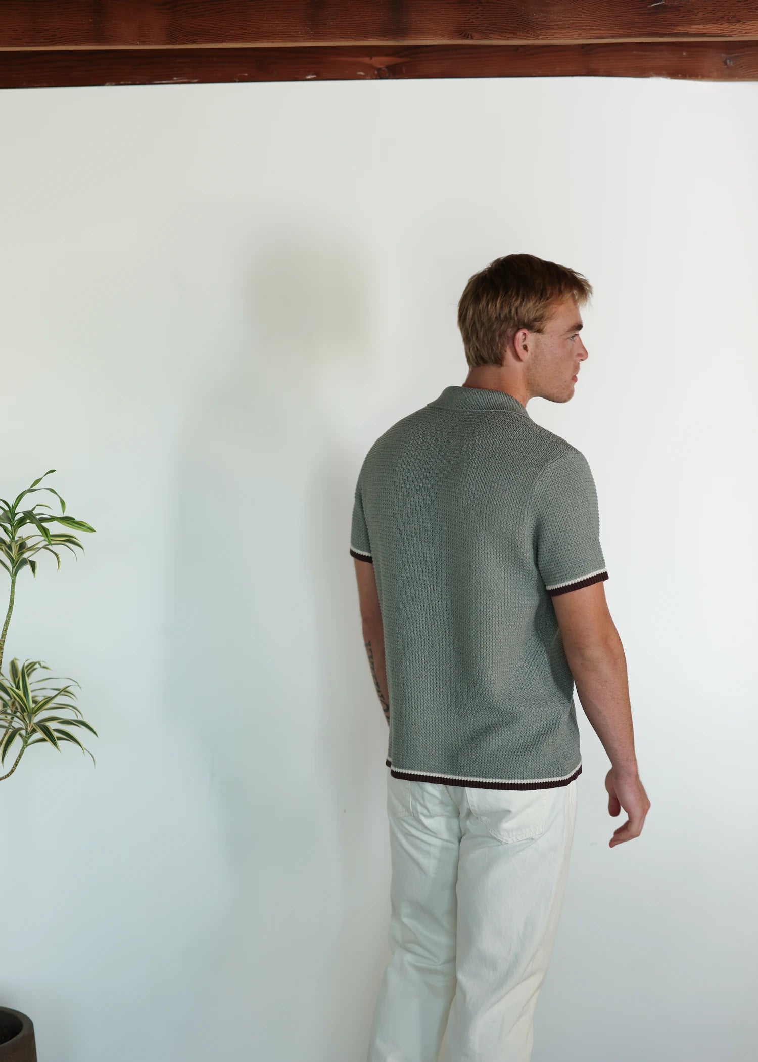 Linen Loop Stitch Shirt - Lagoon Blue