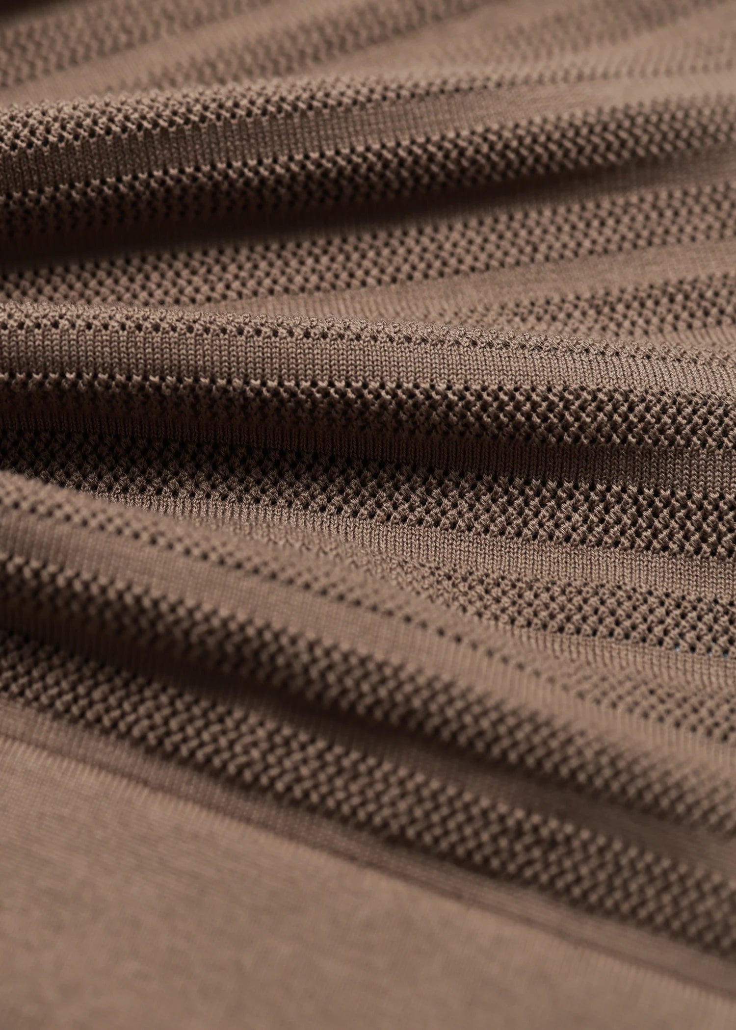 Mulberry Silk Tonal Stripe Polo - Stone