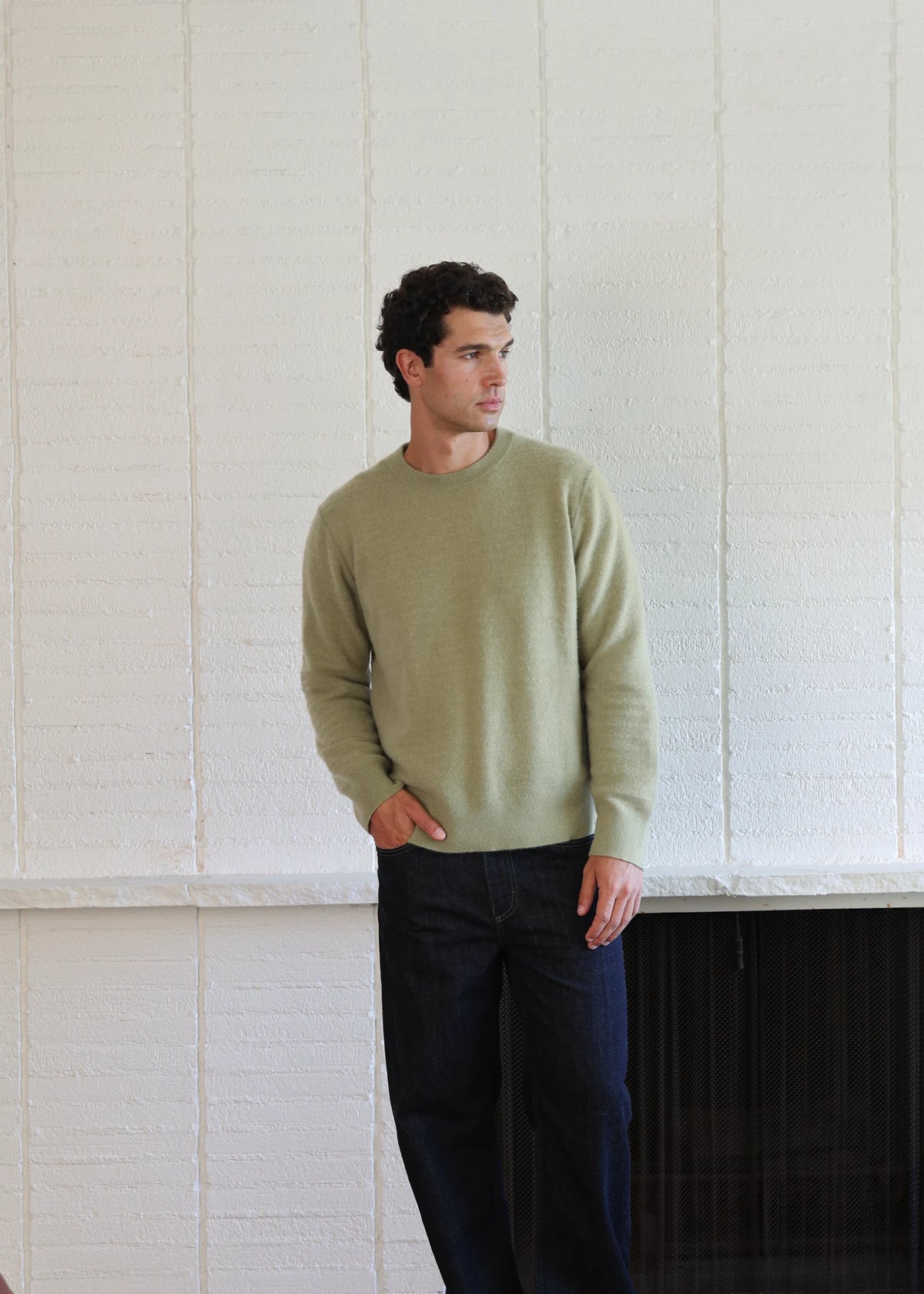 Cashmere Crewneck Sweater - Washed Sage