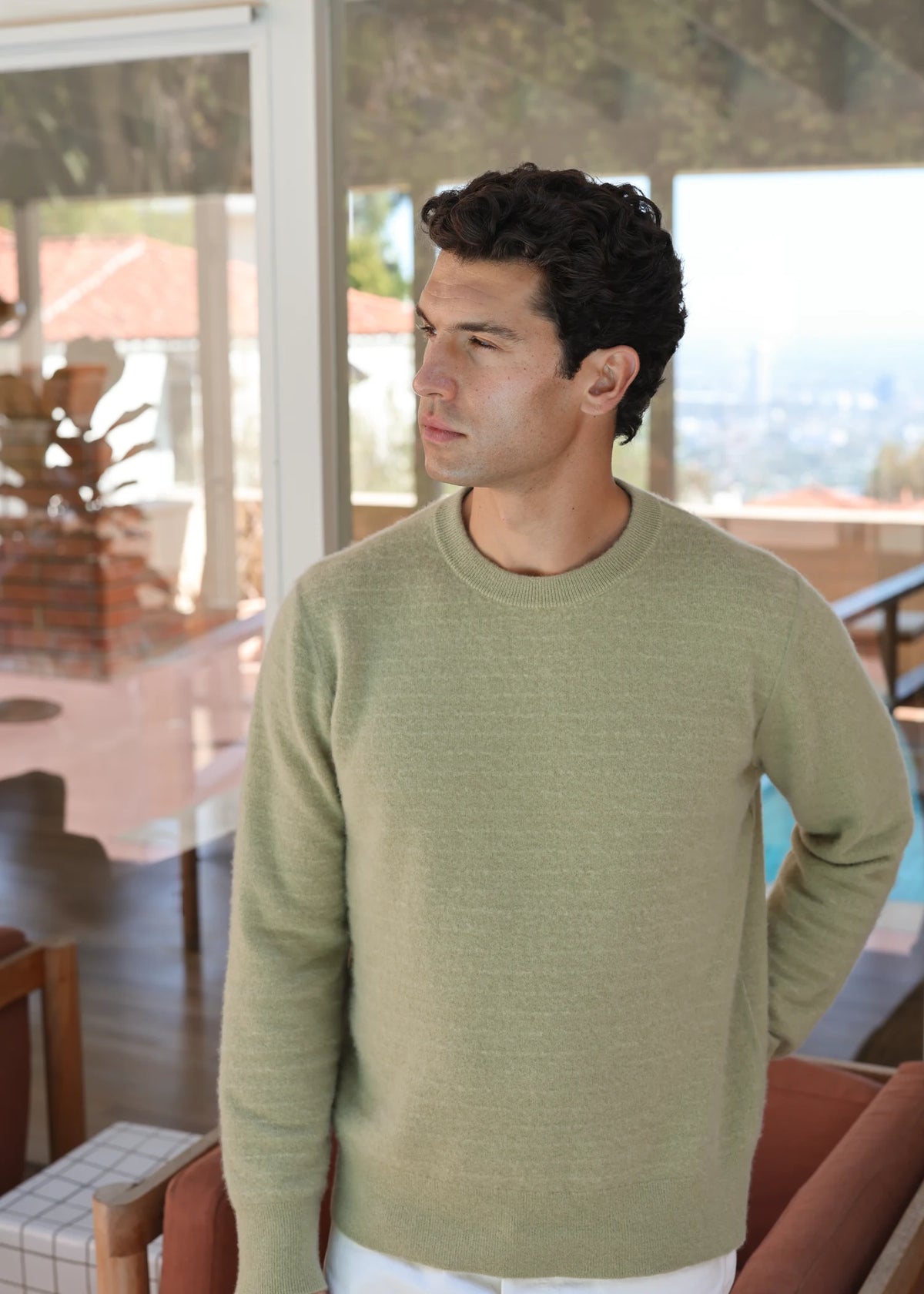 Cashmere Crewneck Sweater - Washed Sage