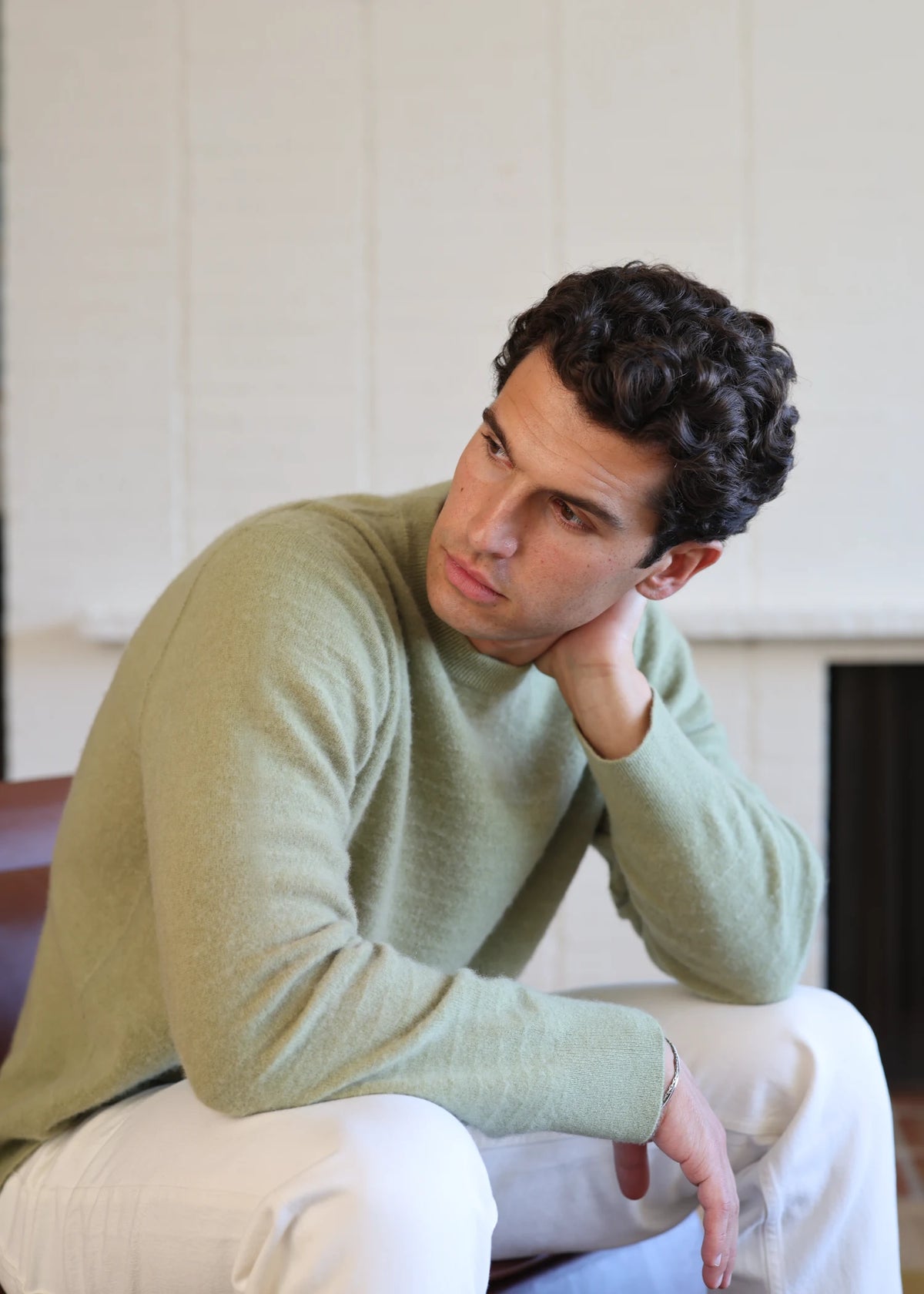 Cashmere Crewneck Sweater - Washed Sage