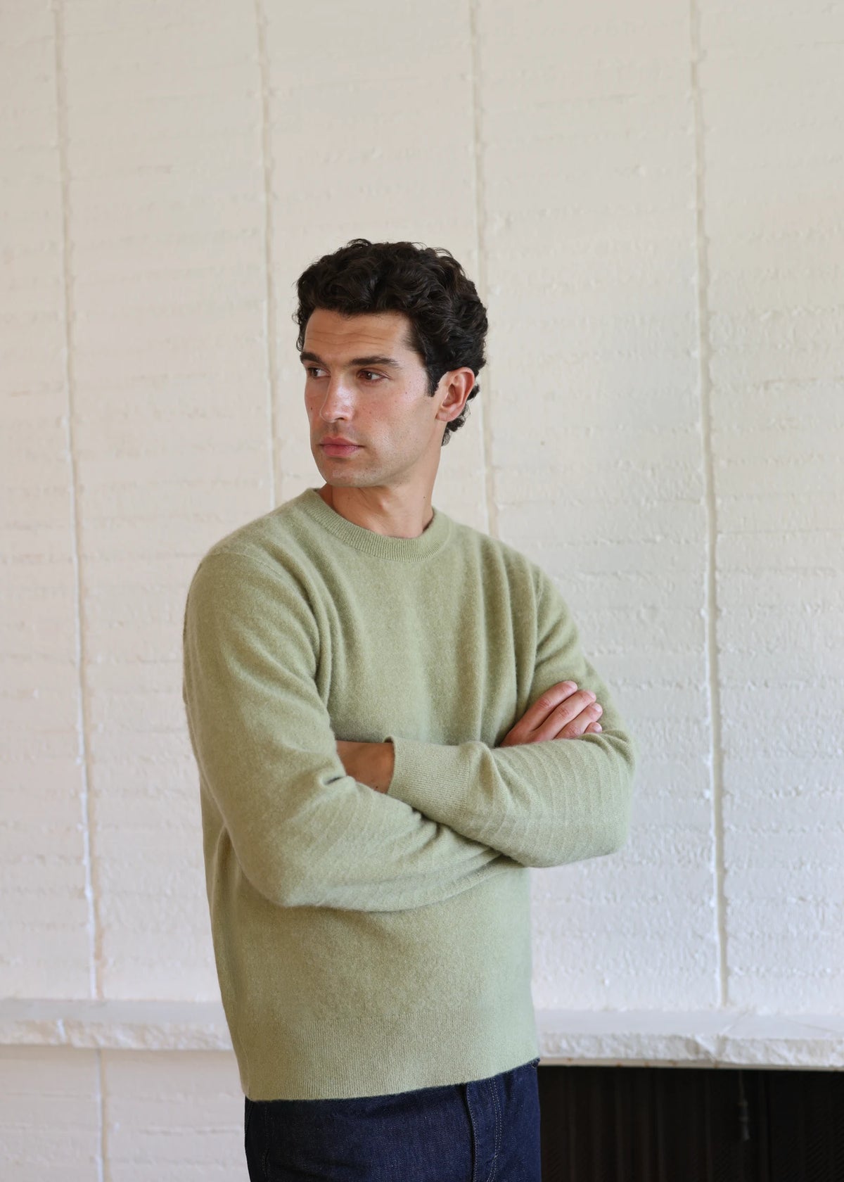 Cashmere Crewneck Sweater - Washed Sage