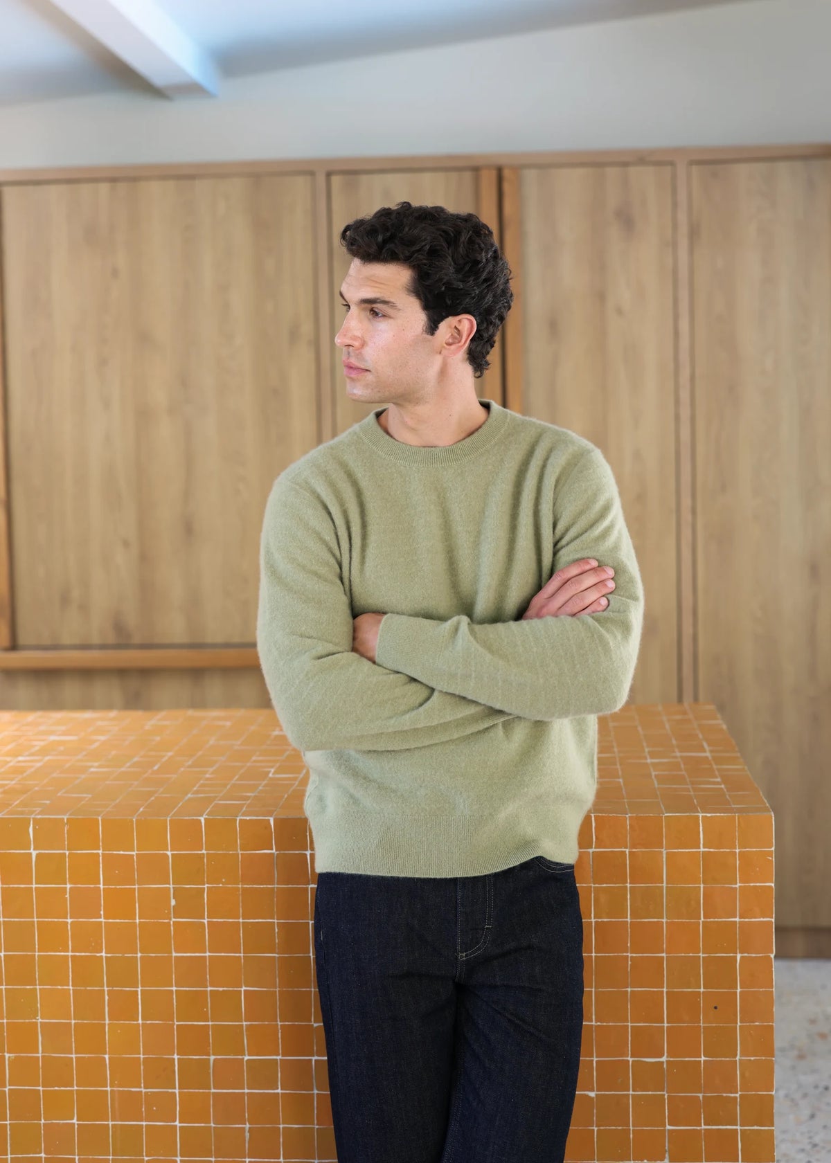Cashmere Crewneck Sweater - Washed Sage