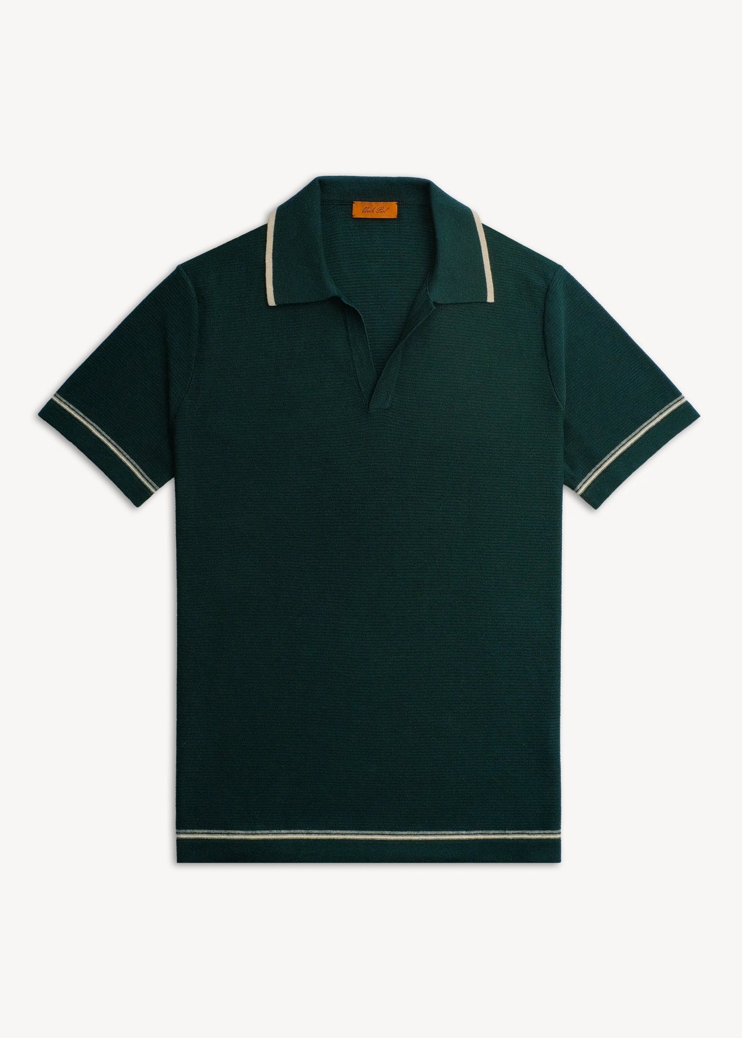 Classic Stripe Trim Polo - Deep Green