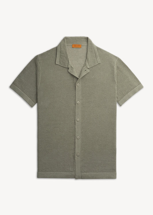 Crochet Stitch Shirt - Sage Green