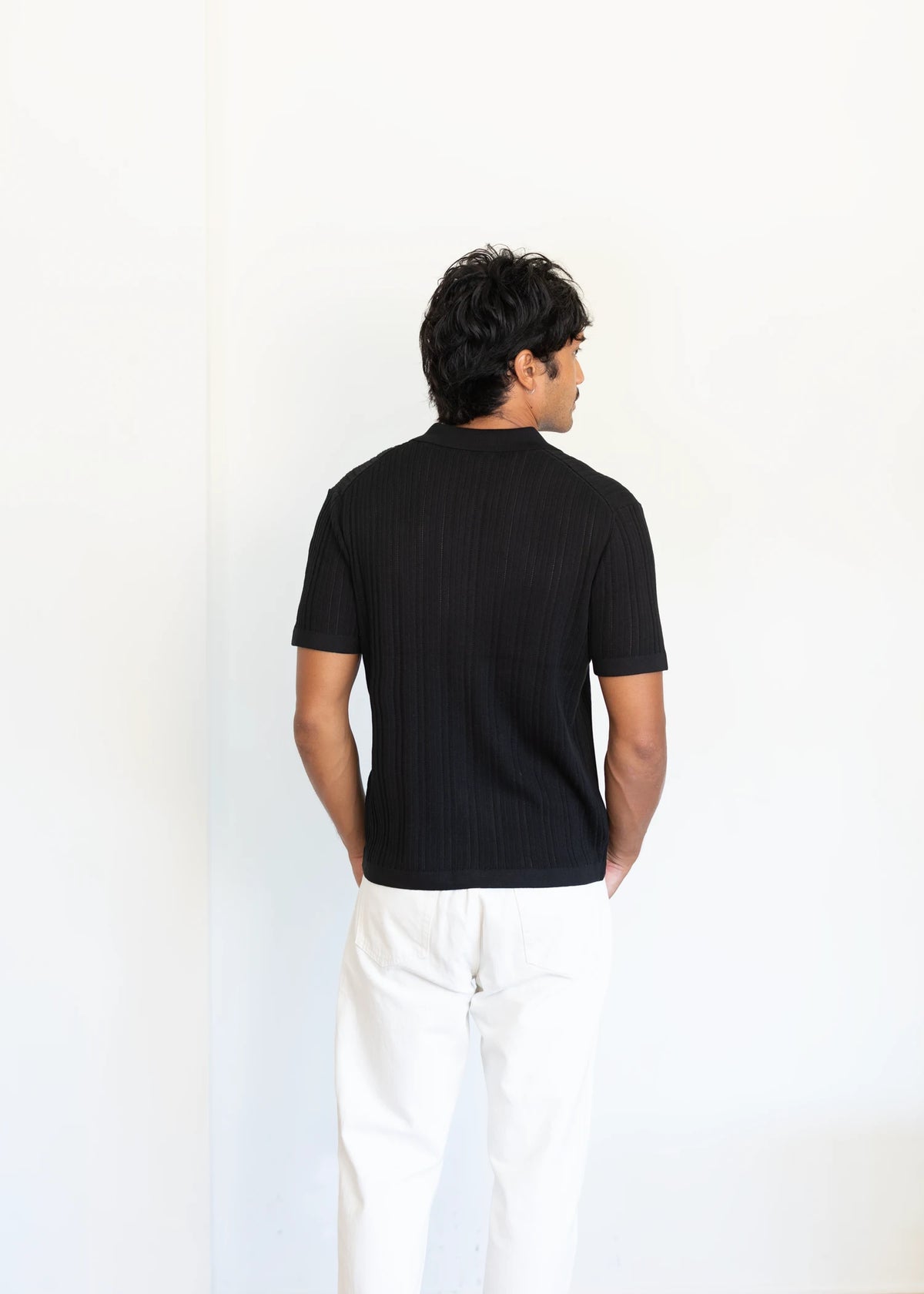 Mulberry Silk Polo Shirt - Black