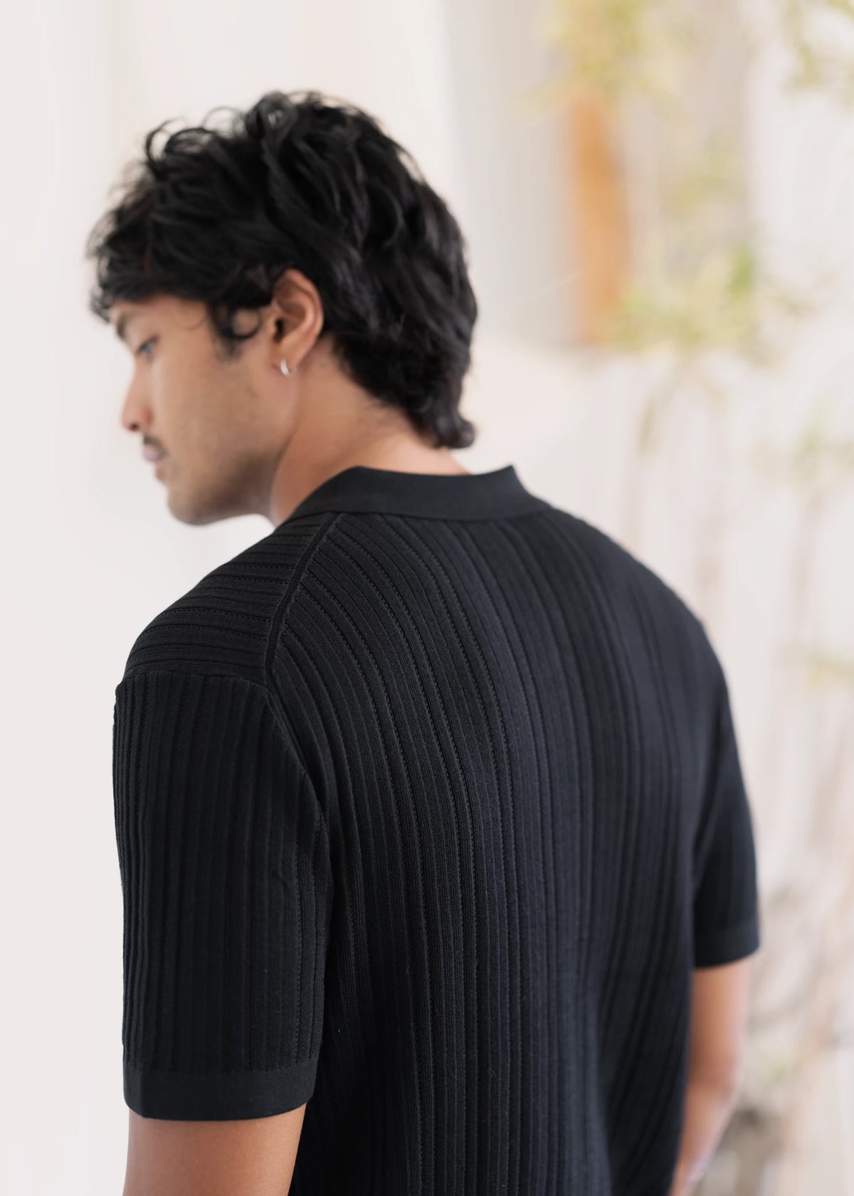 Mulberry Silk Polo Shirt - Black