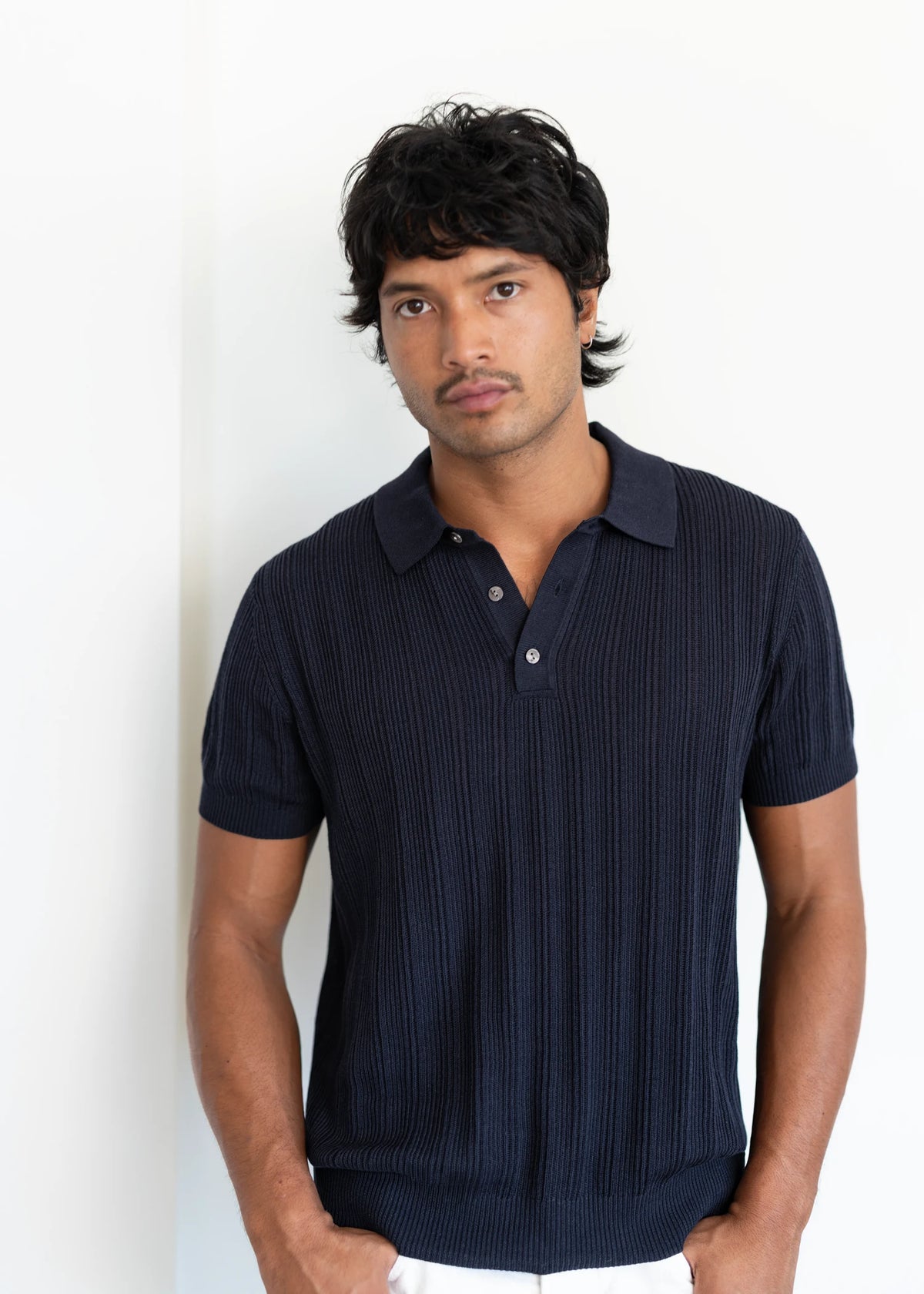 Mulberry Silk Classic Polo - Deep Navy