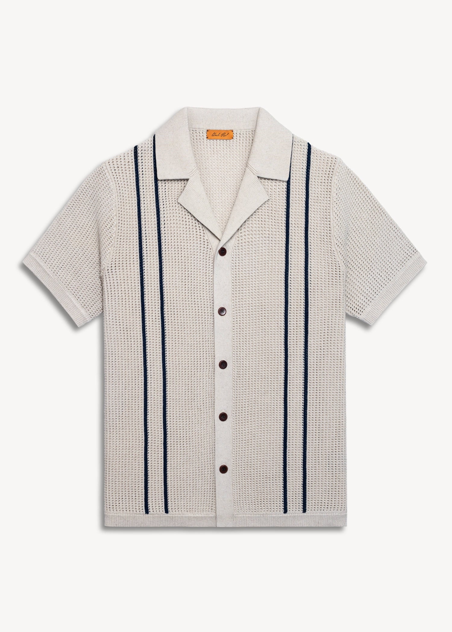 Linen Crochet Cabana Shirt - Natural