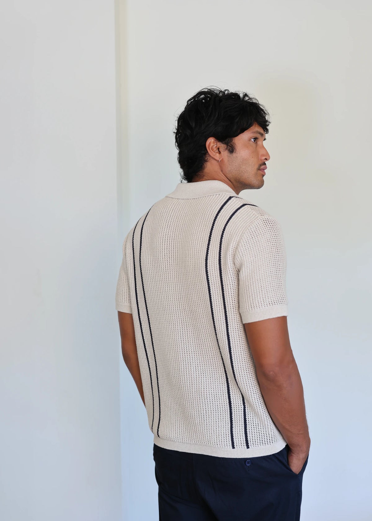 Linen Crochet Cabana Shirt - Natural