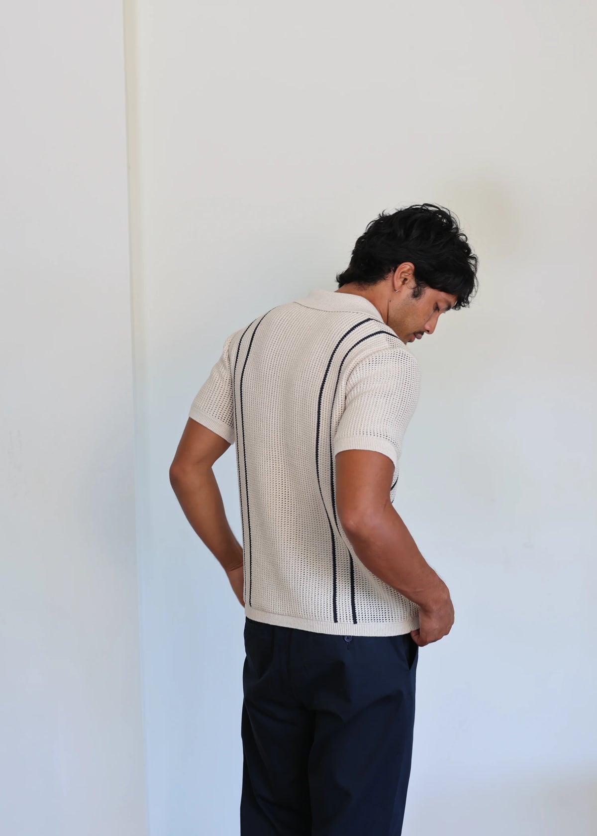 Linen Crochet Cabana Shirt - Natural