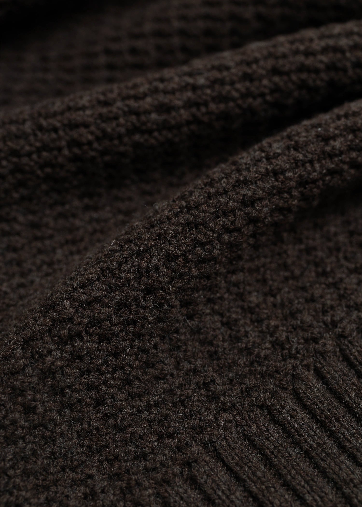 Extrafine Merino Waffle Crew - Java Brown