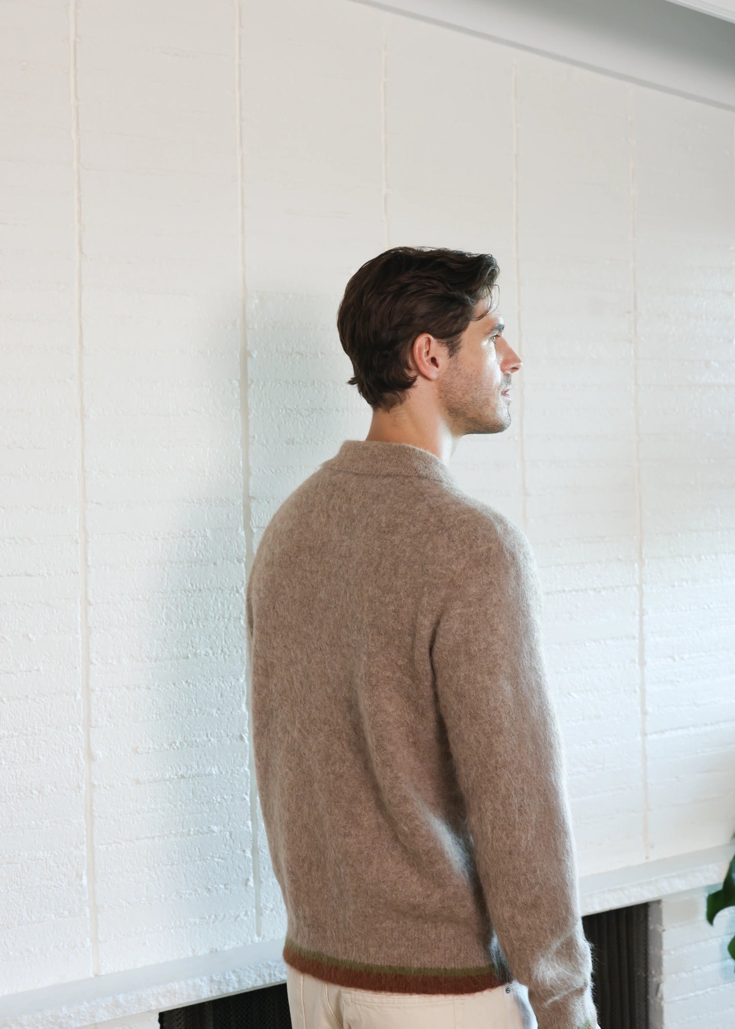 Brushed Alpaca Polo - Oatmeal