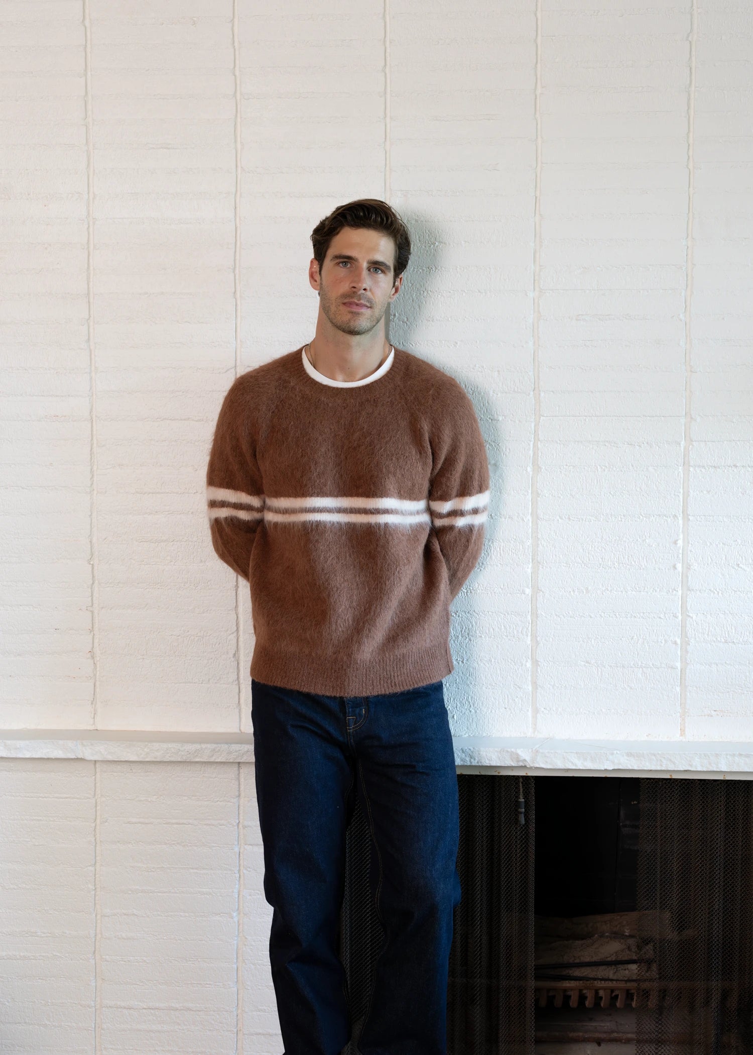 Brushed Alpaca Crew - Rust