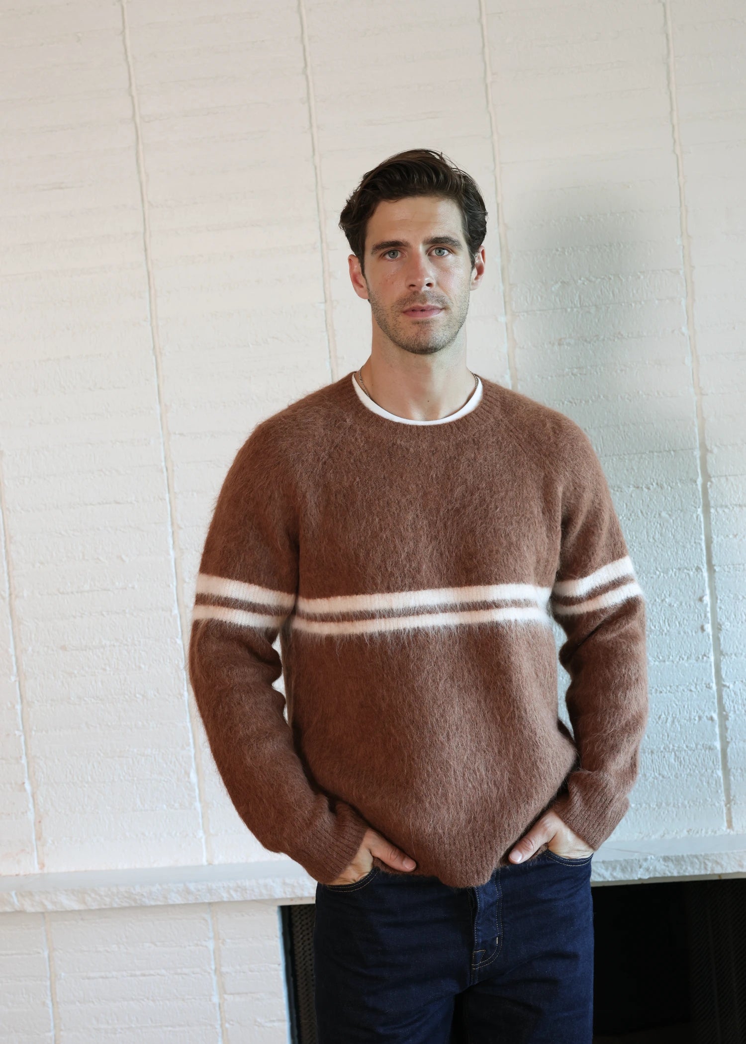 Brushed Alpaca Crew - Rust